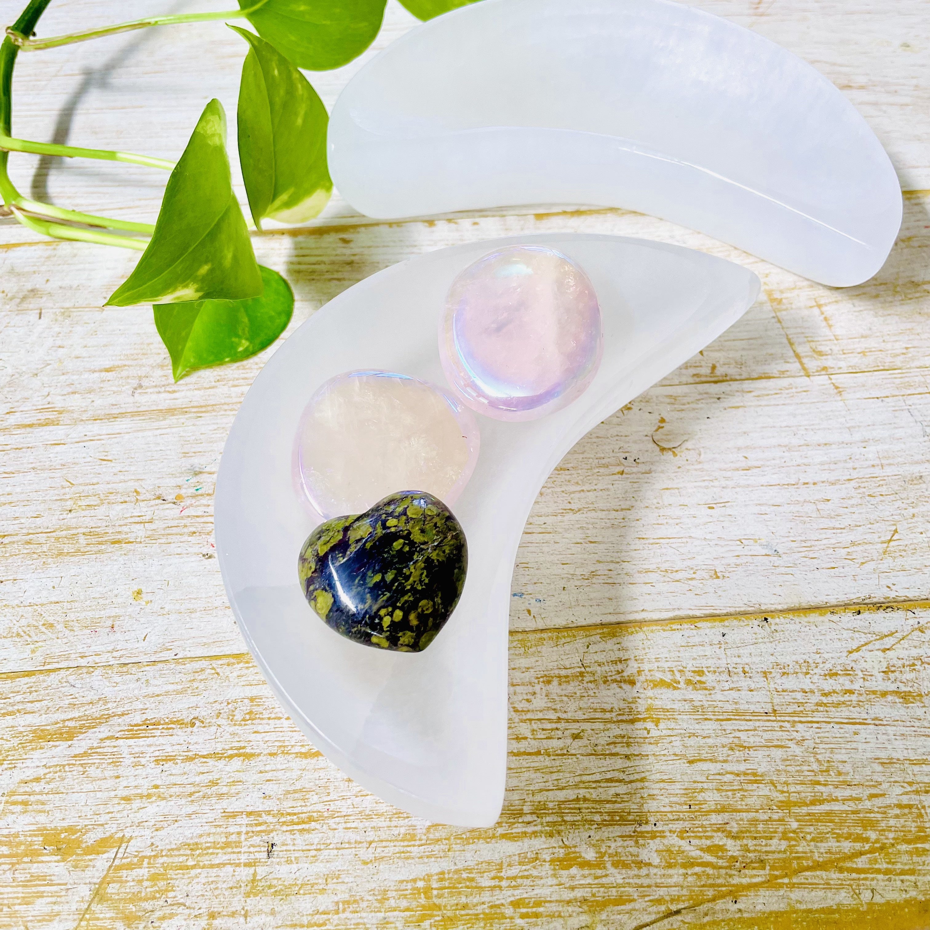 Selenite Moon Trinket Bowl
