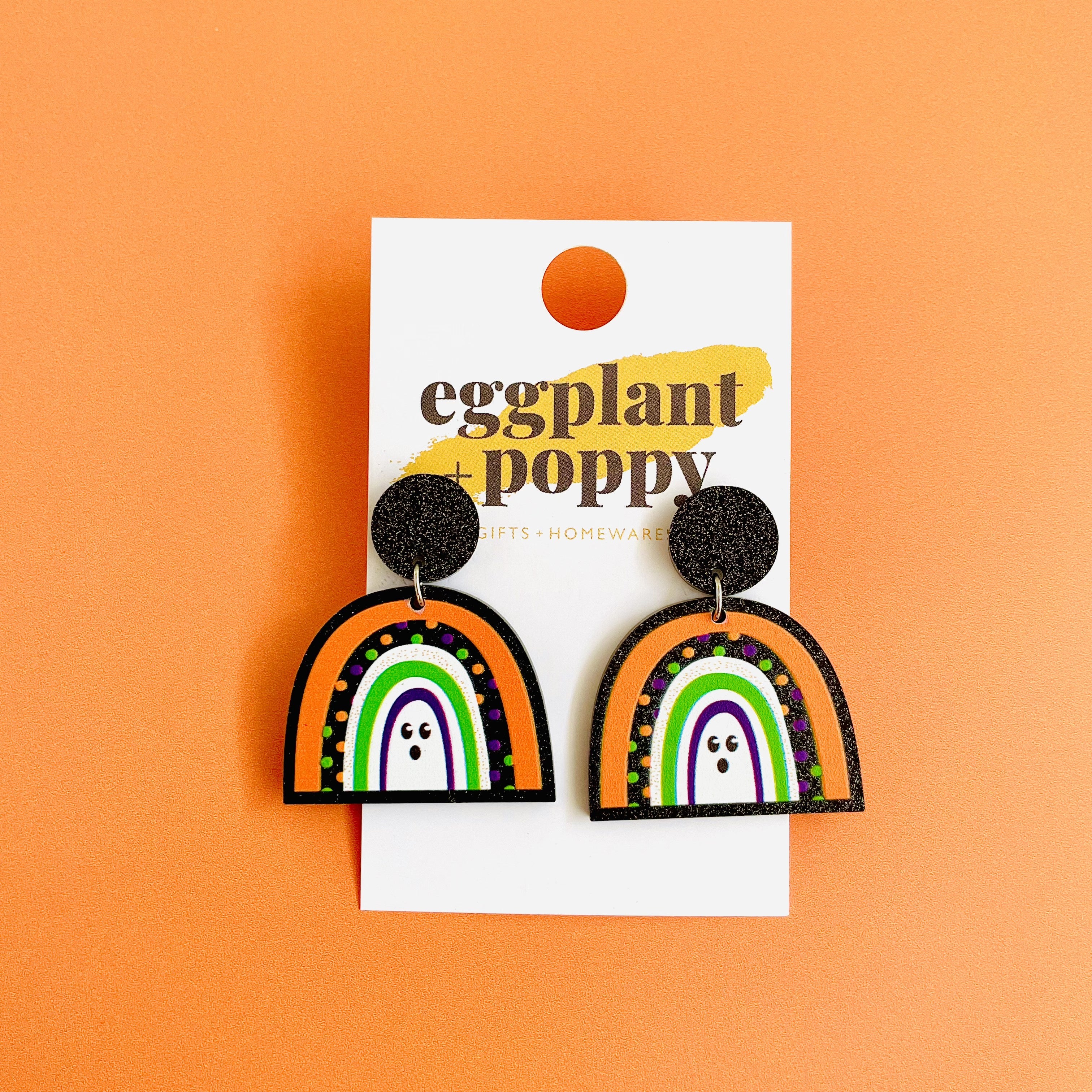 Halloween Ghostly Rainbow Earrings