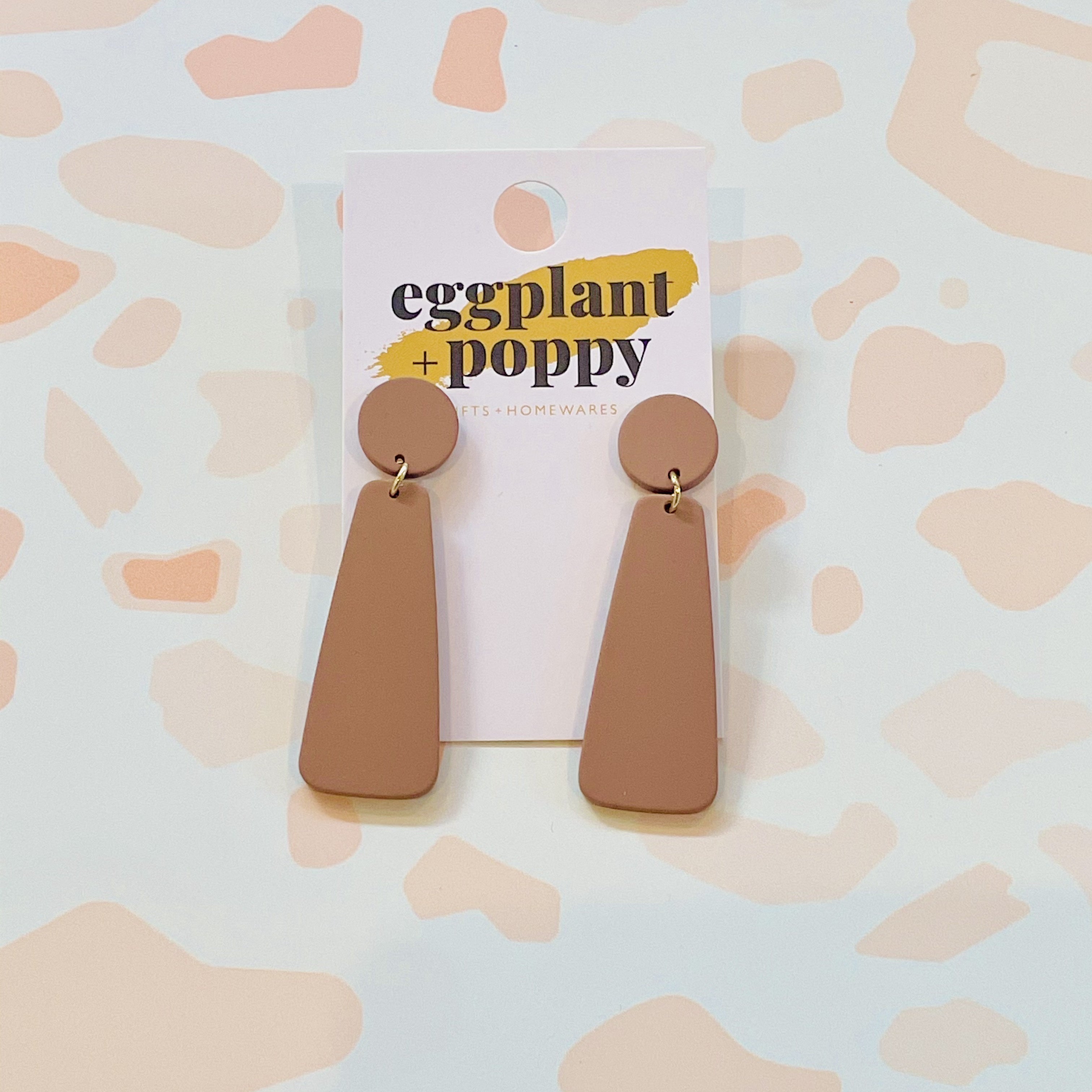 Art Earrings - Brown Drops
