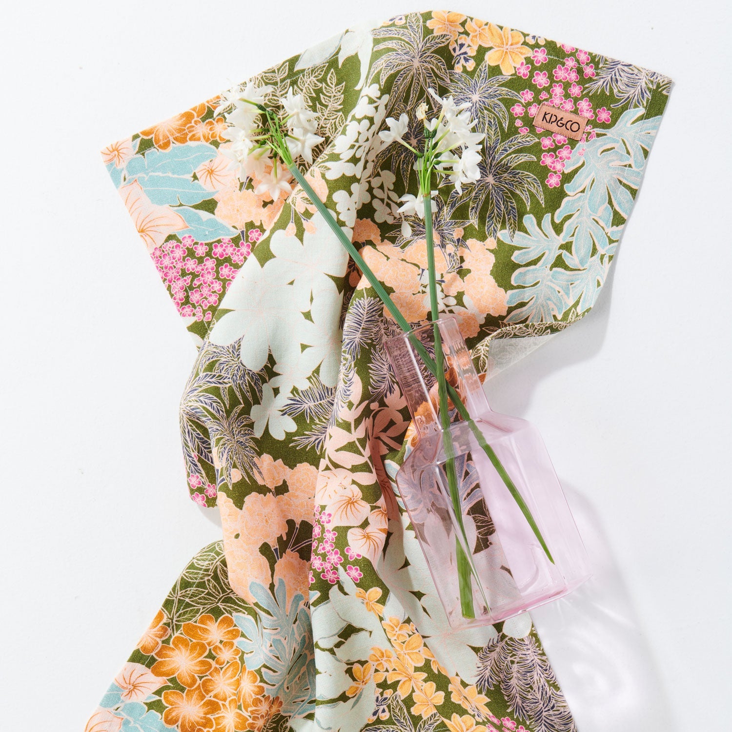 Linen Tea Towel - Blooms