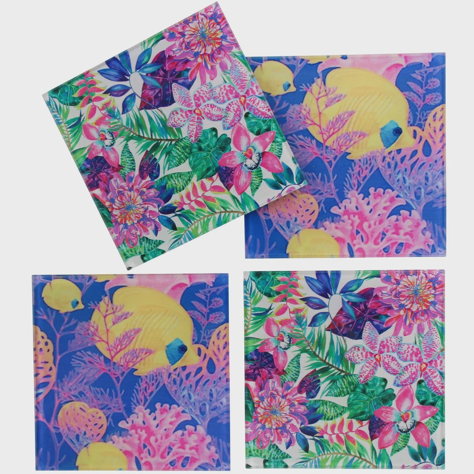 Glass Coasters - Bright Tropics