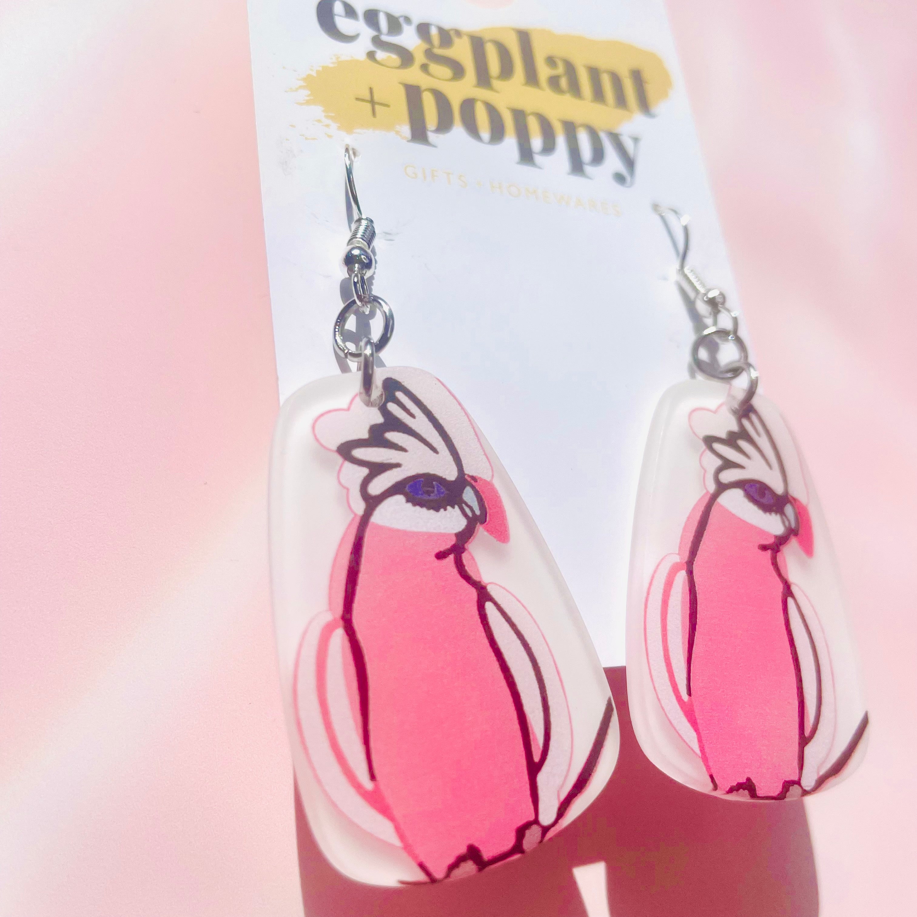 Pink Cockatoo Earrings