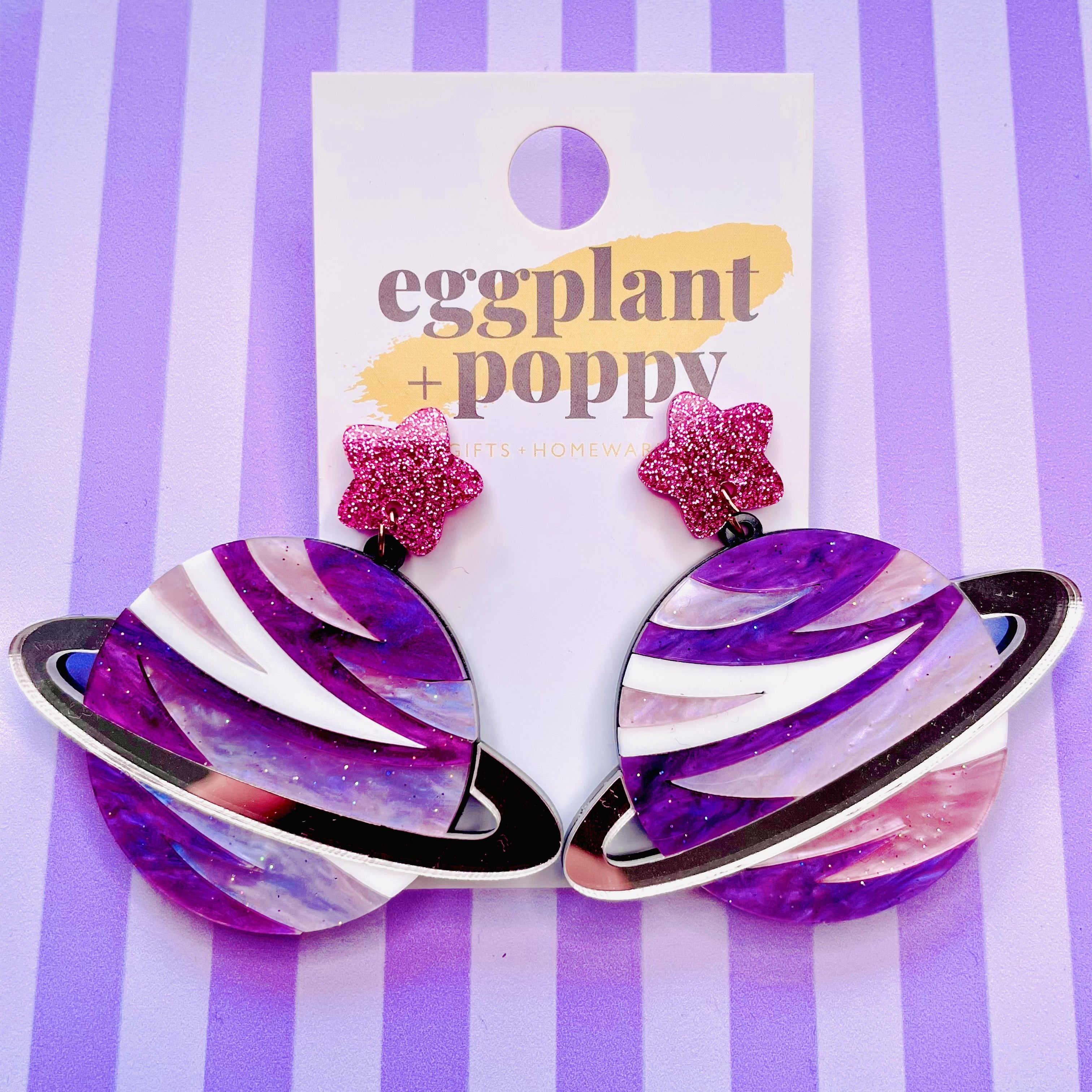 Purple Planet Earrings
