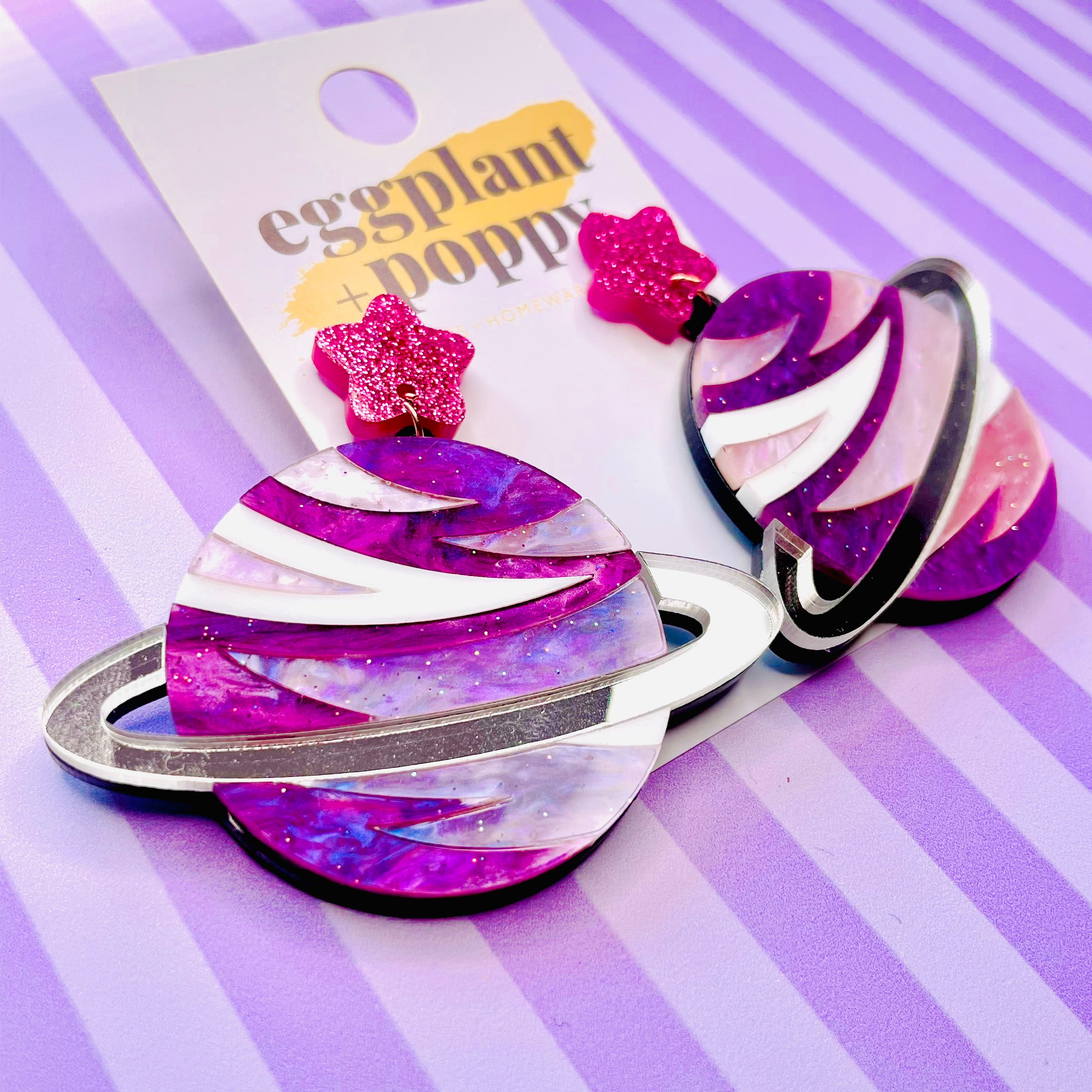 Purple Planet Earrings