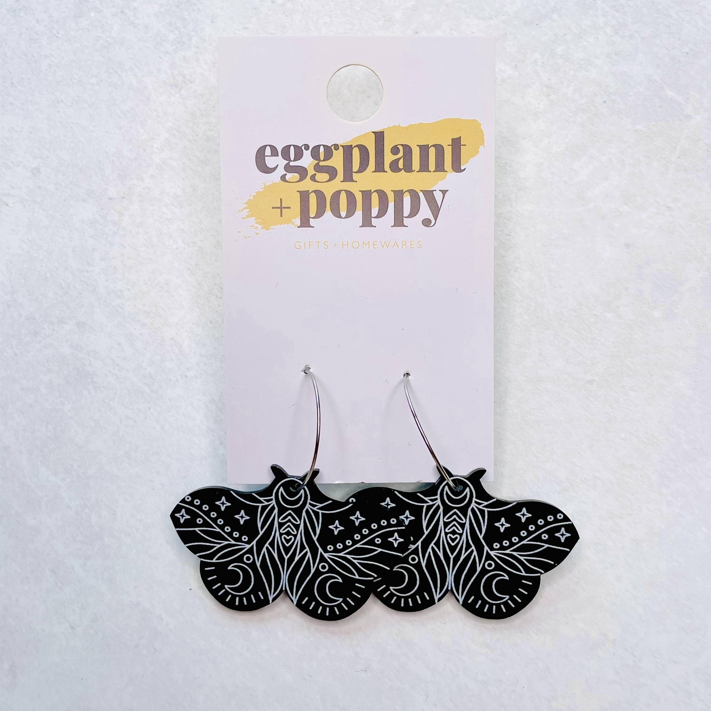 Black Moth Earrings