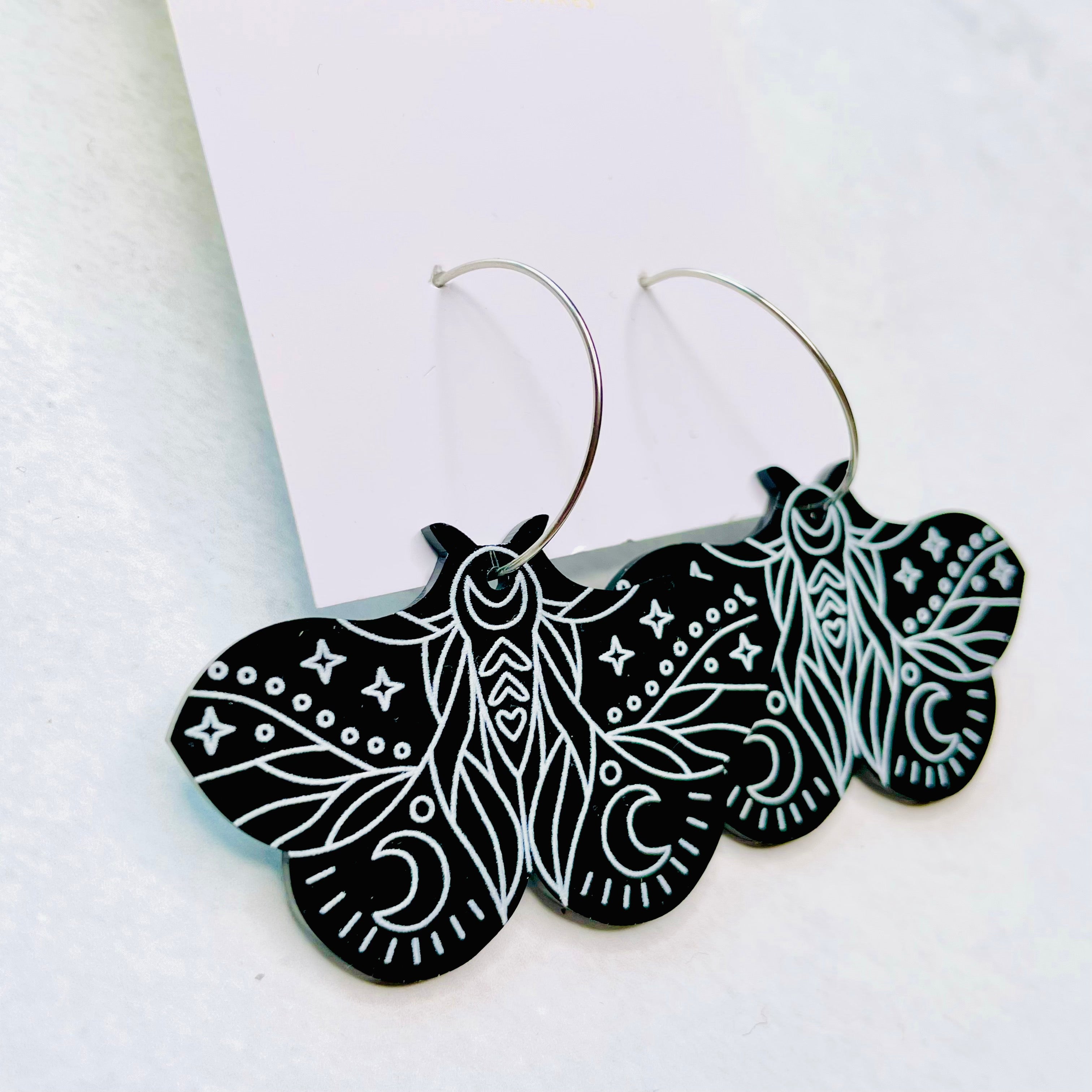 Black Moth Earrings