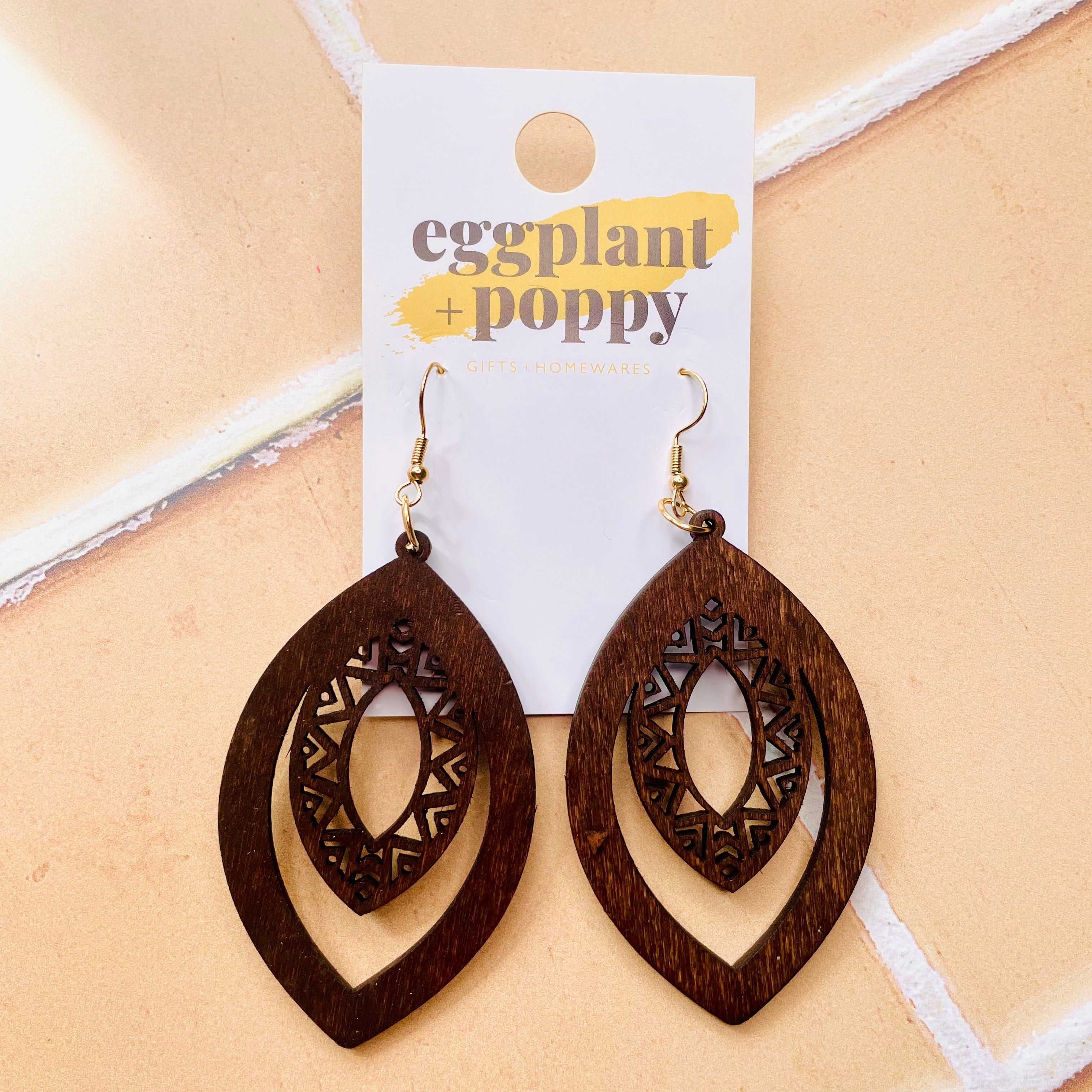 Timber Coloured Point Earrings