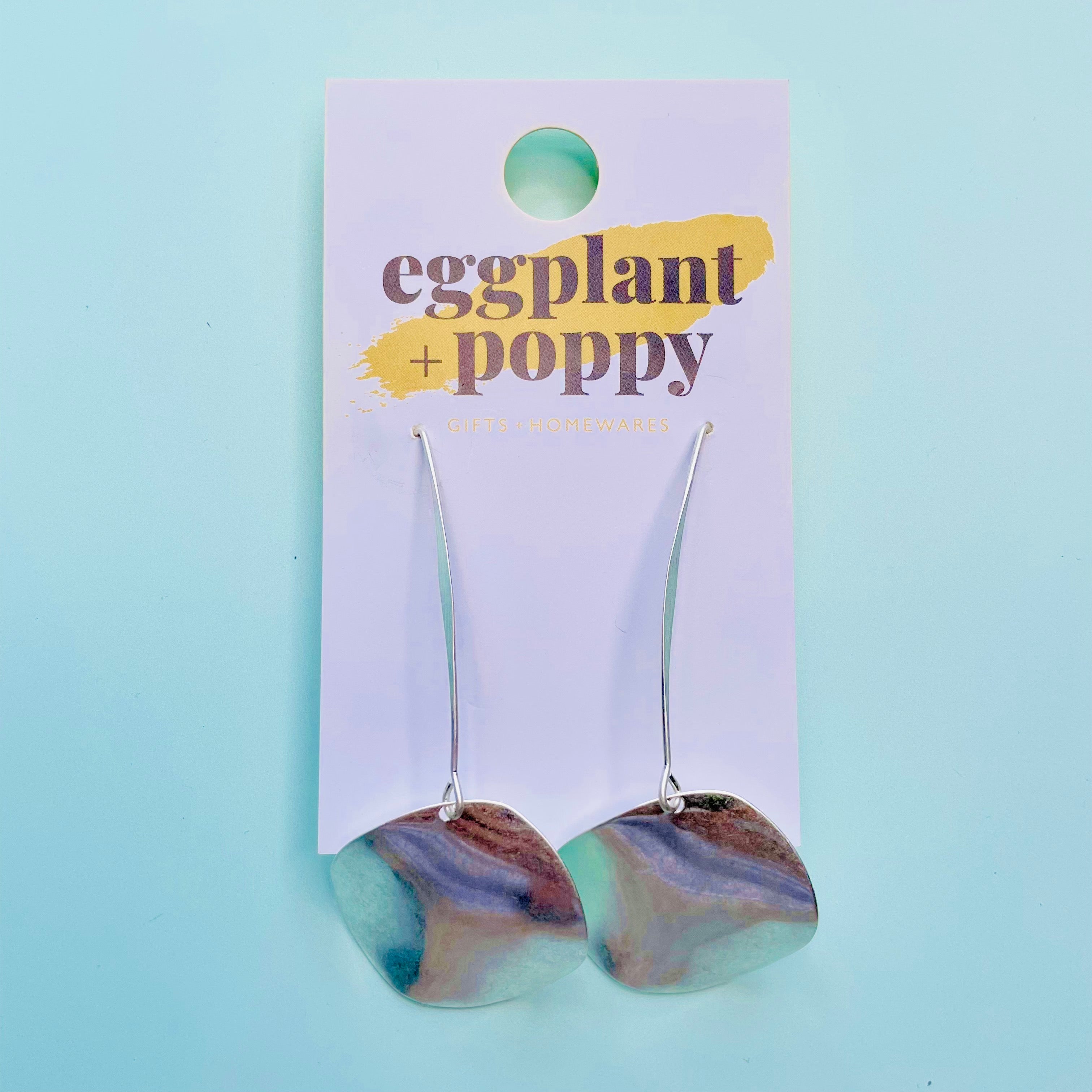 Brushed Disc Drop Earring