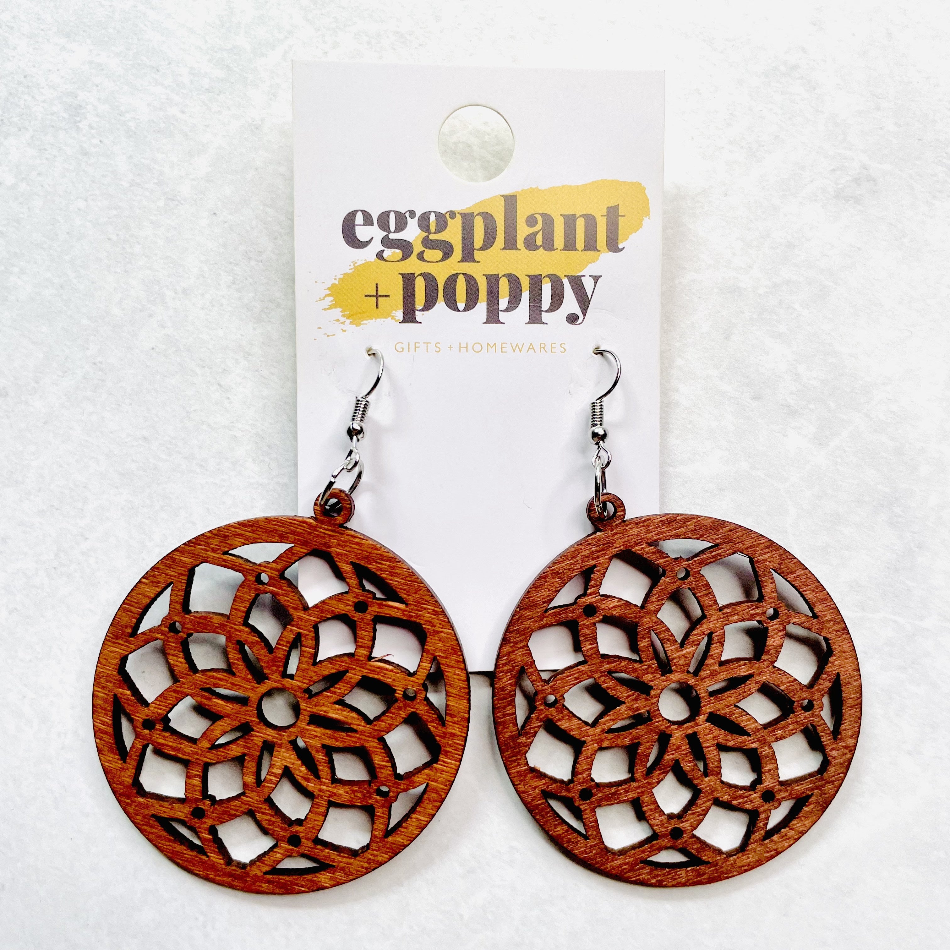 Timber Round Flower Earrings