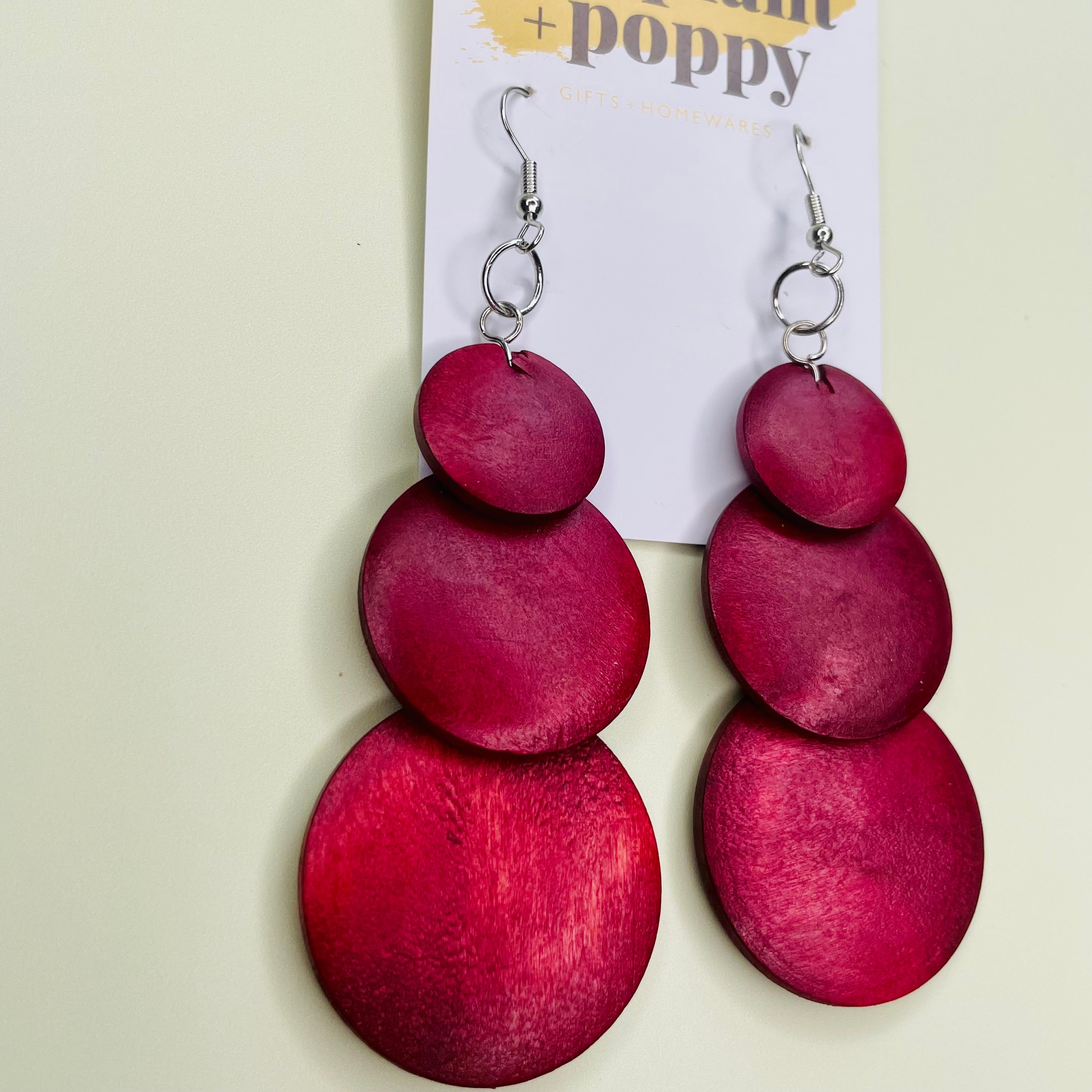 Timber Disc Dangle Earrings