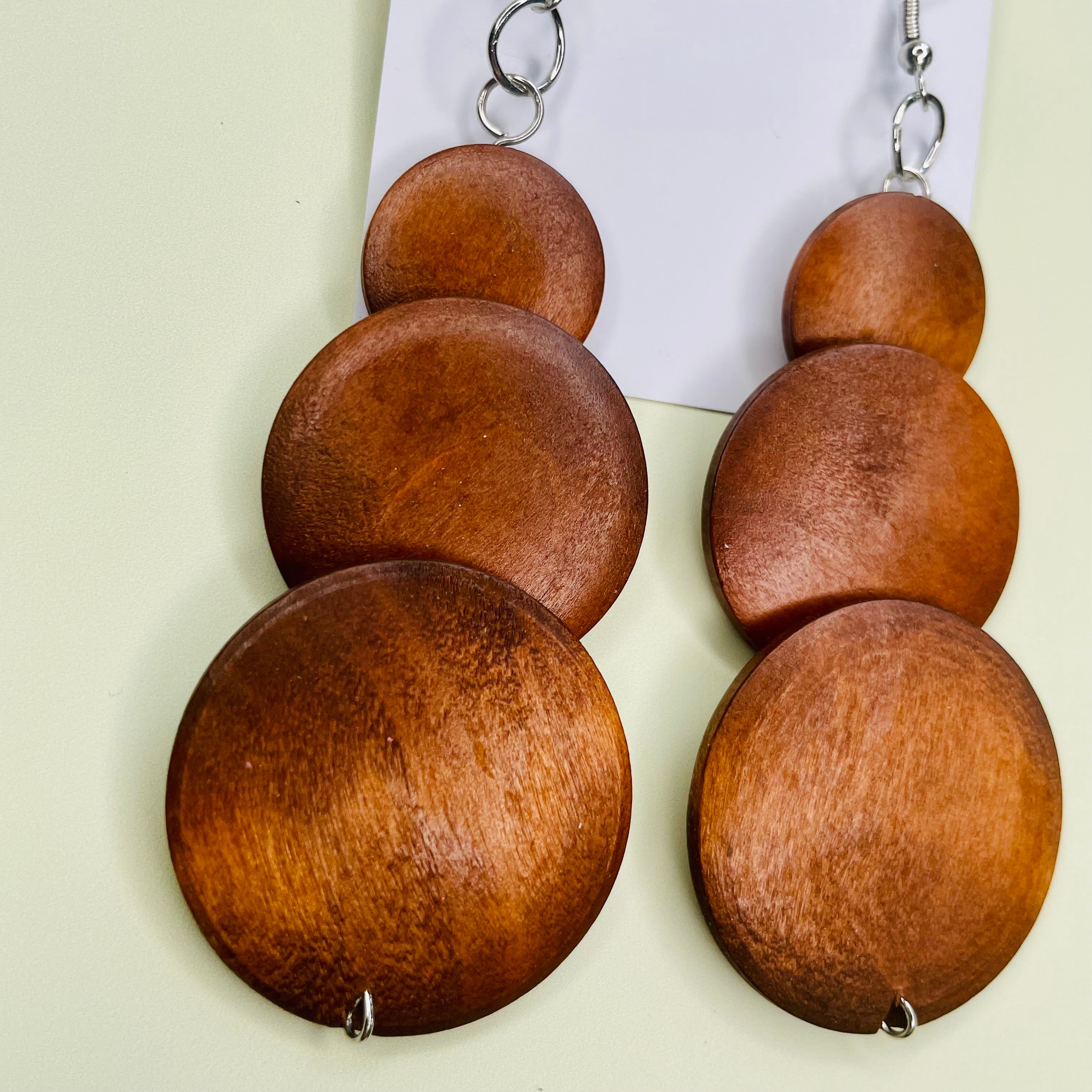Timber Disc Dangle Earrings