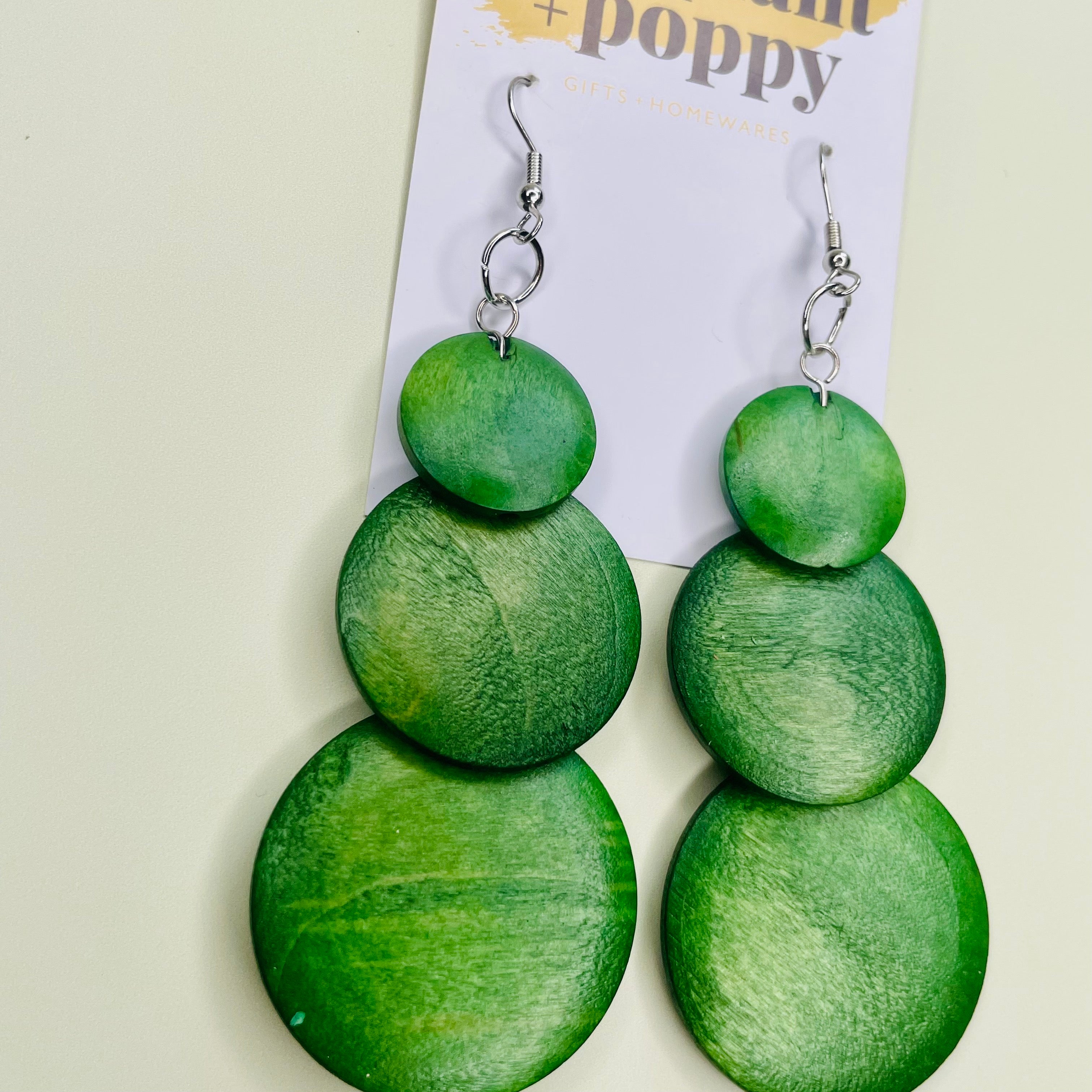 Timber Disc Dangle Earrings