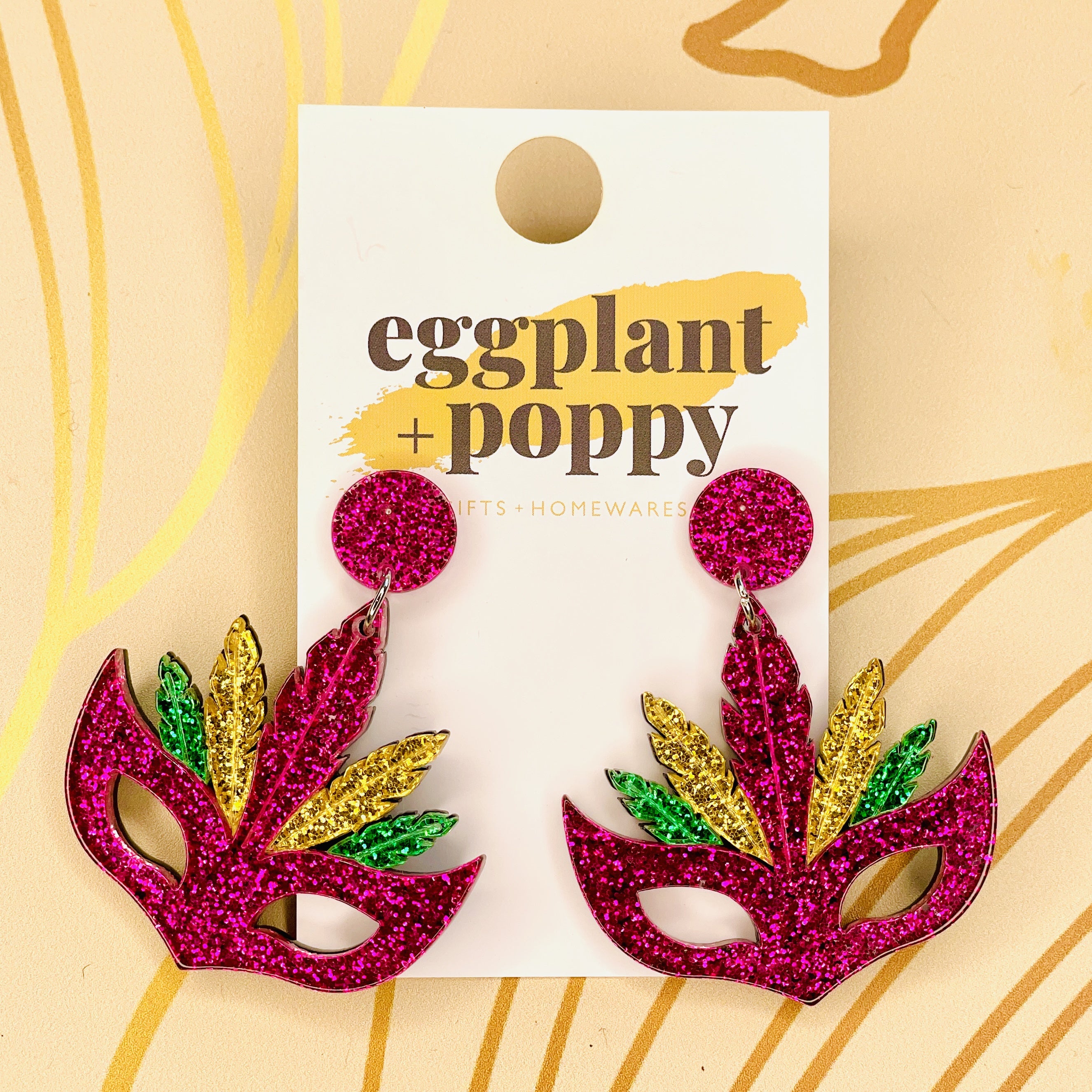 Mardi Gras Mask Earrings