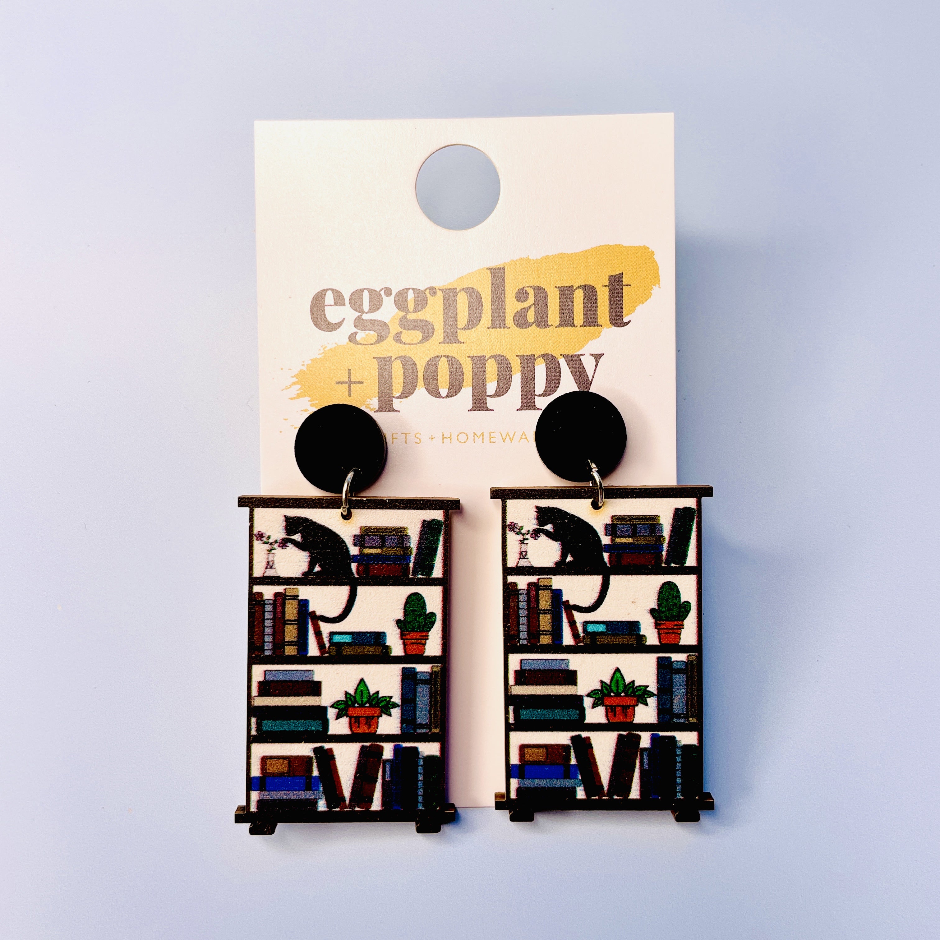 Cats, Books & Plants Earrings