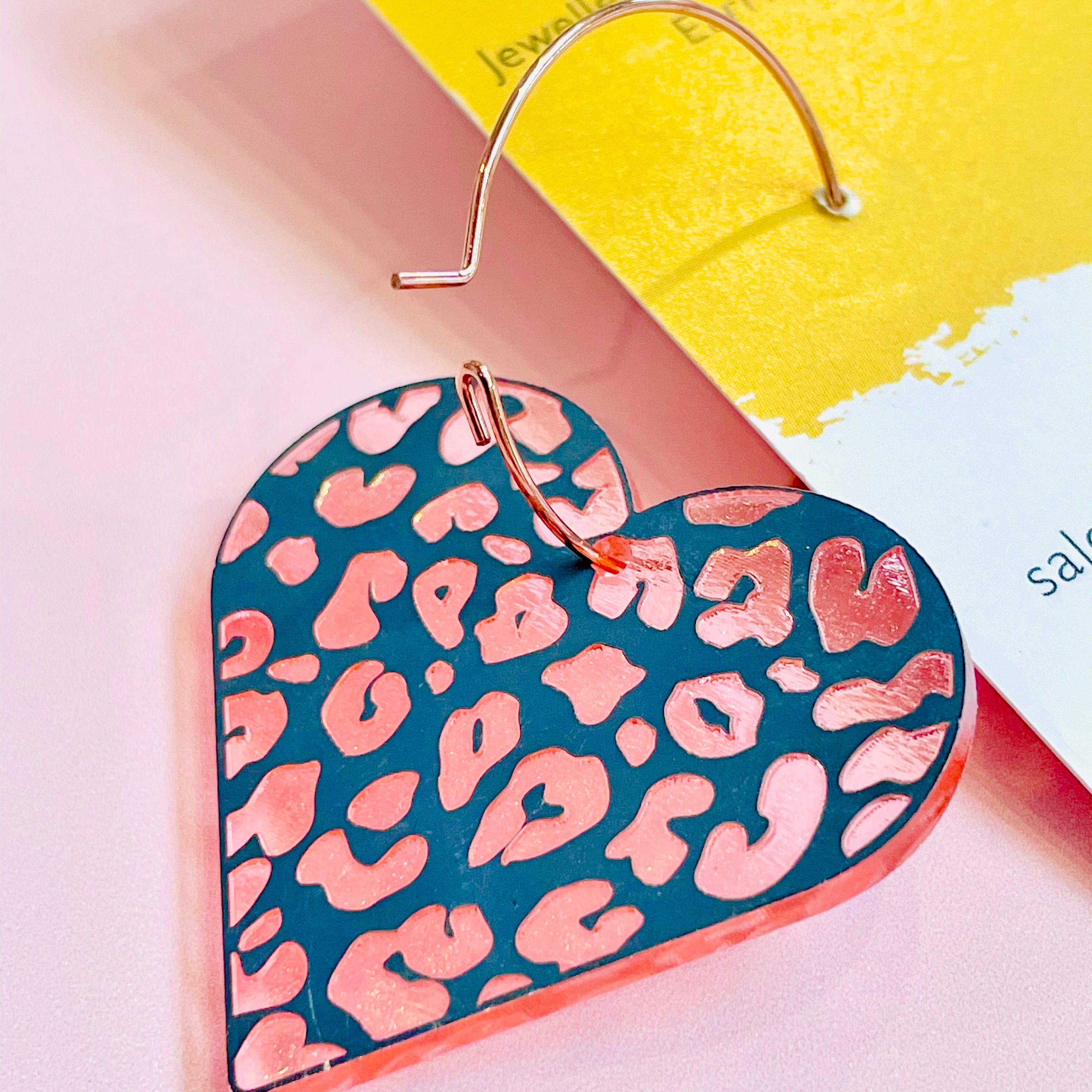 Gold Leopard Heart Earrings