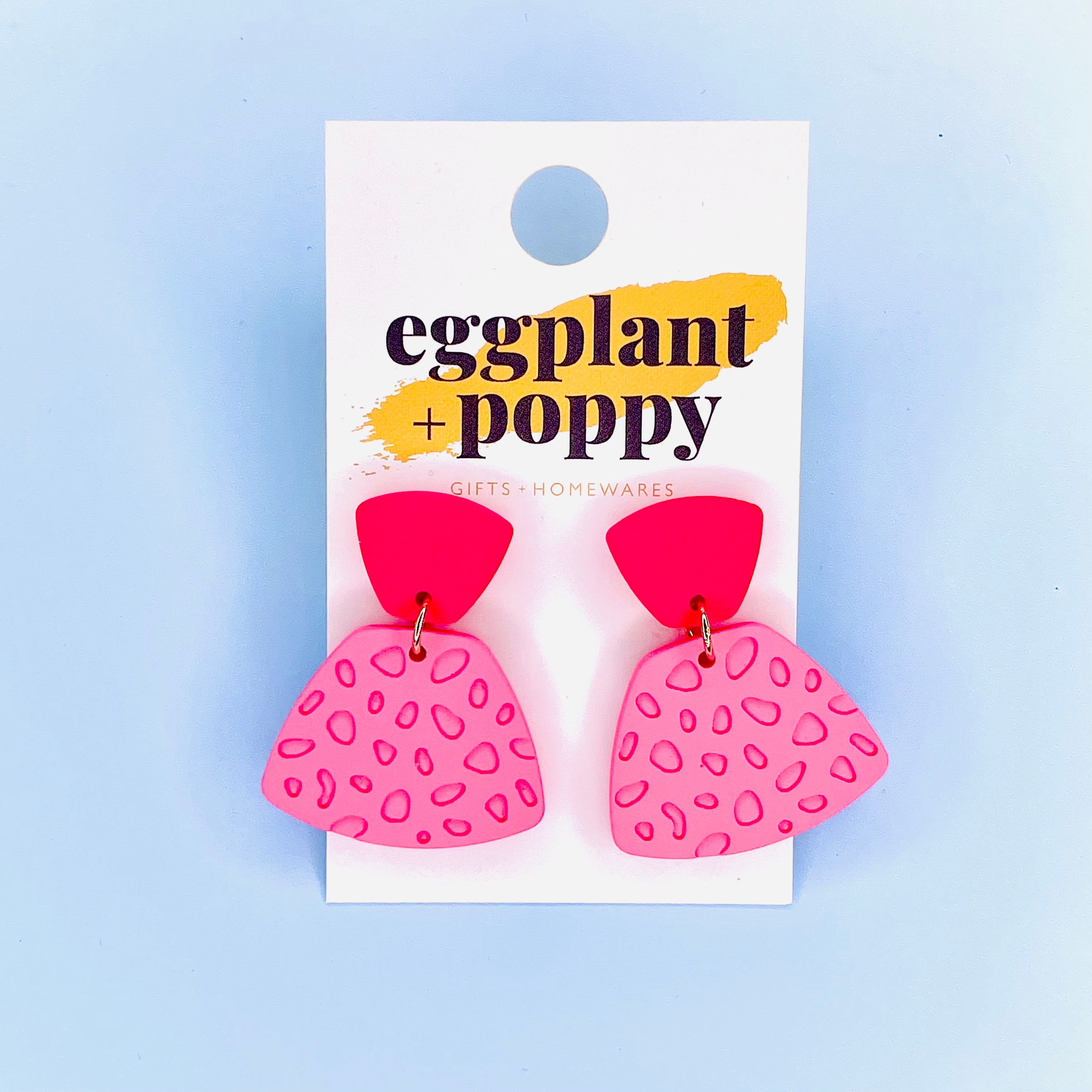 Art Earrings - Two Tone Pink