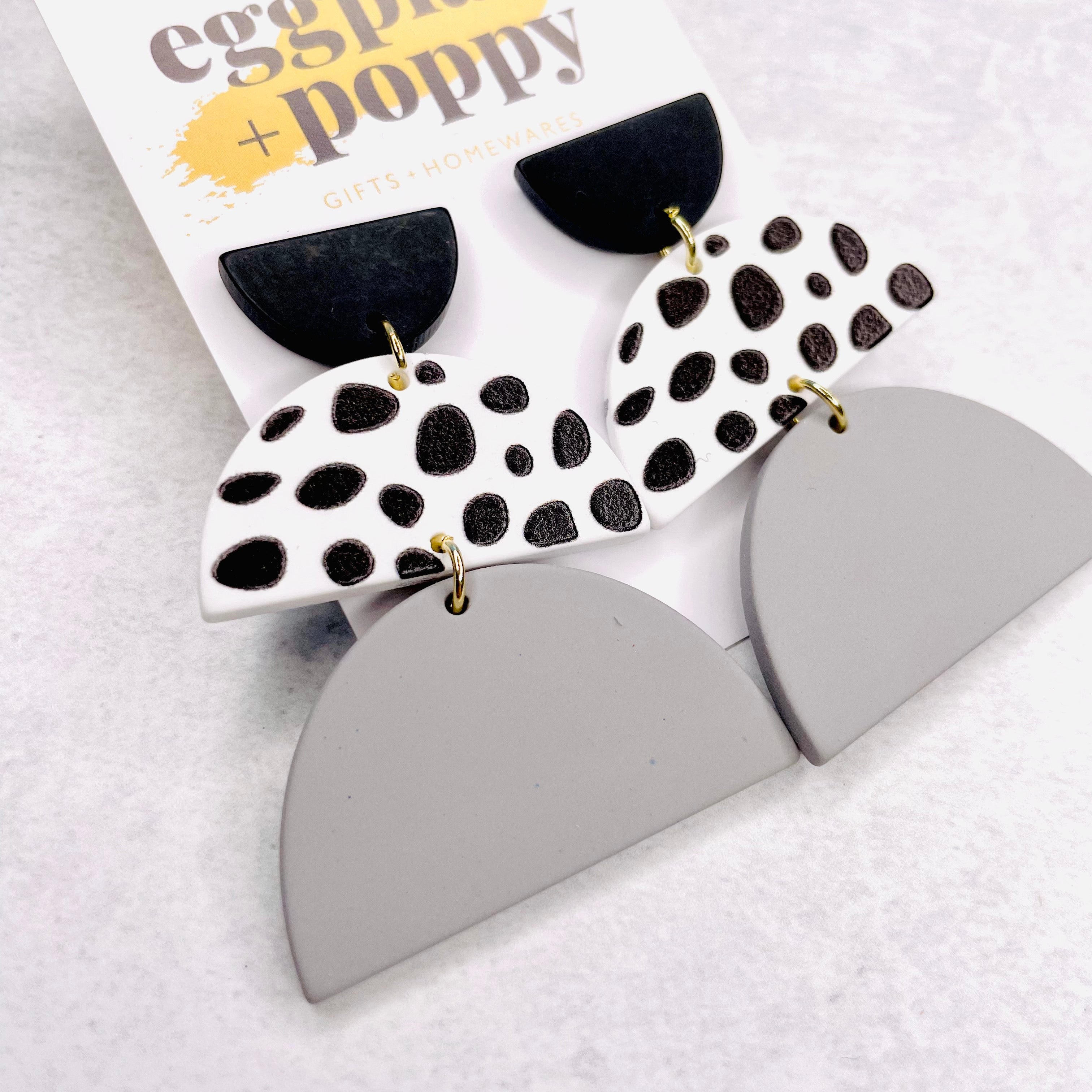 Black & White Stack Earrings