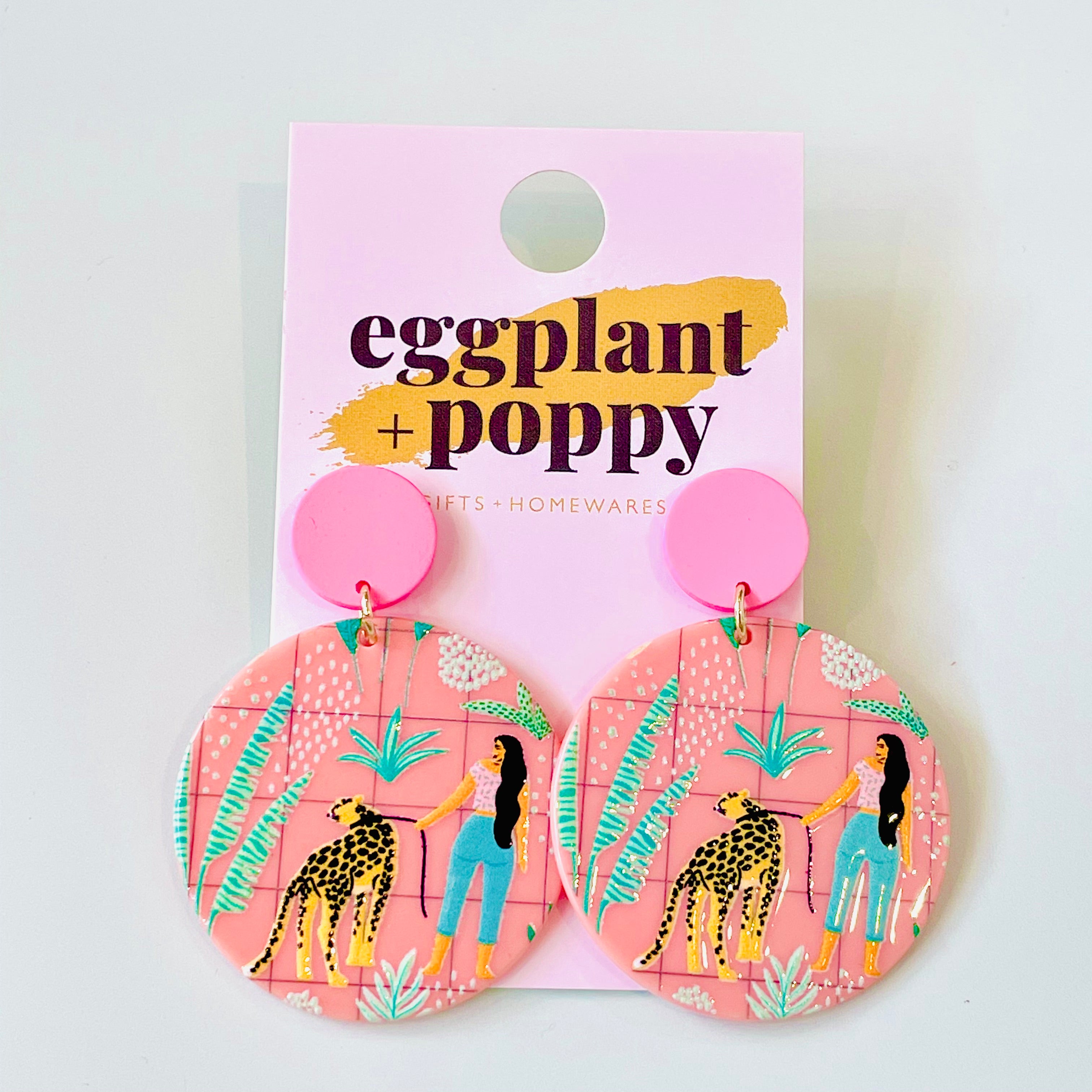Art Earrings - Jungle Lady