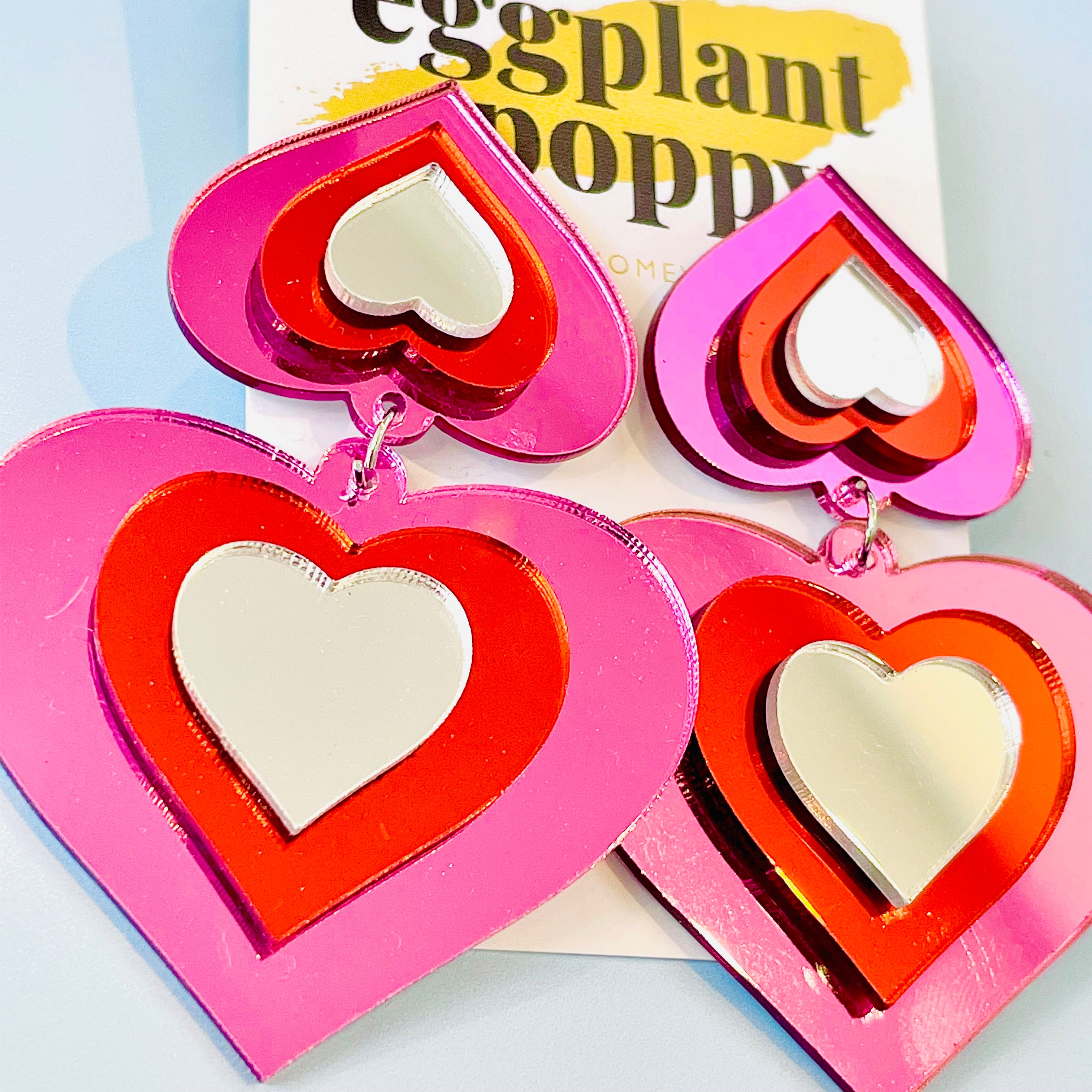 Mirror Heart Earrings