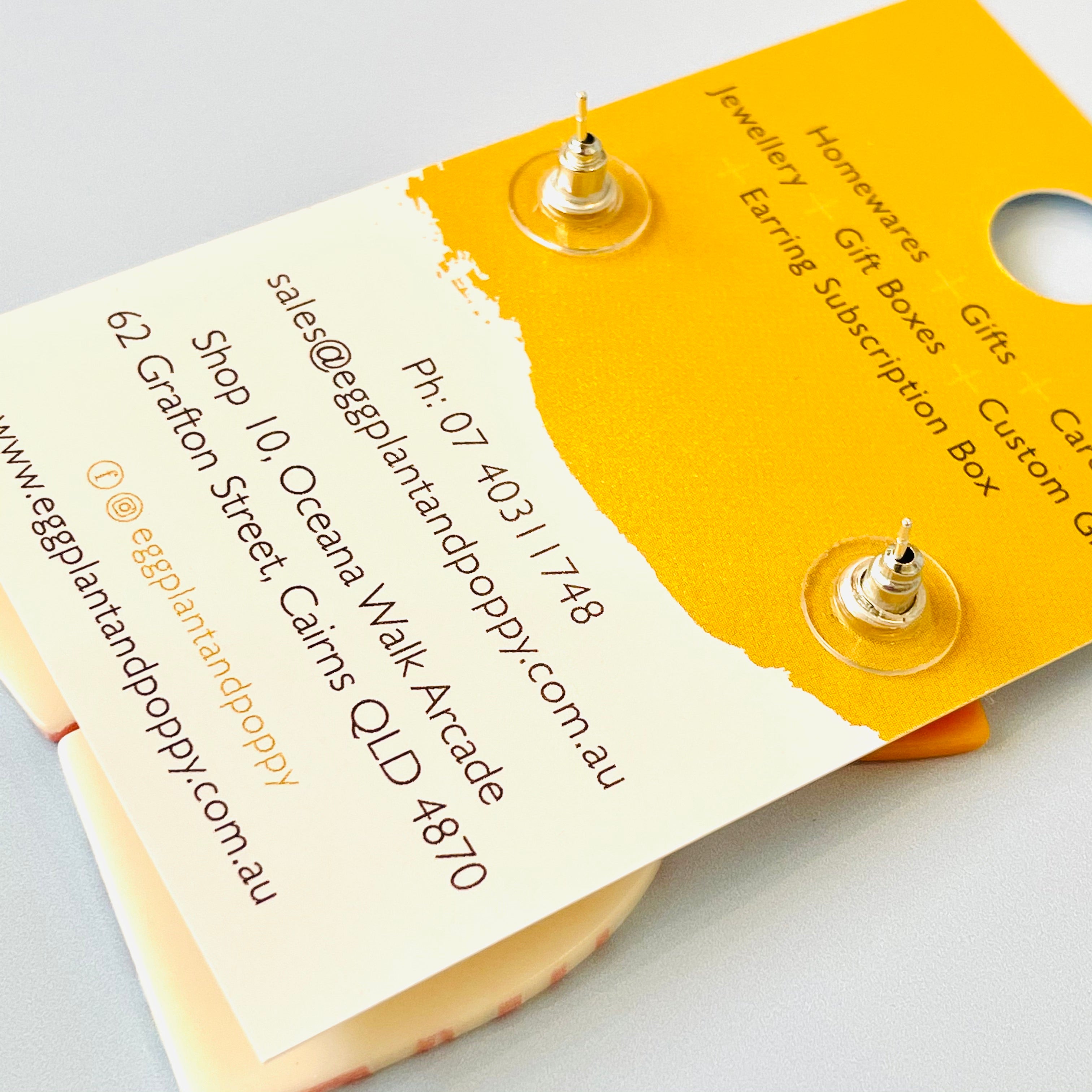 Art Earrings - Orange Flower