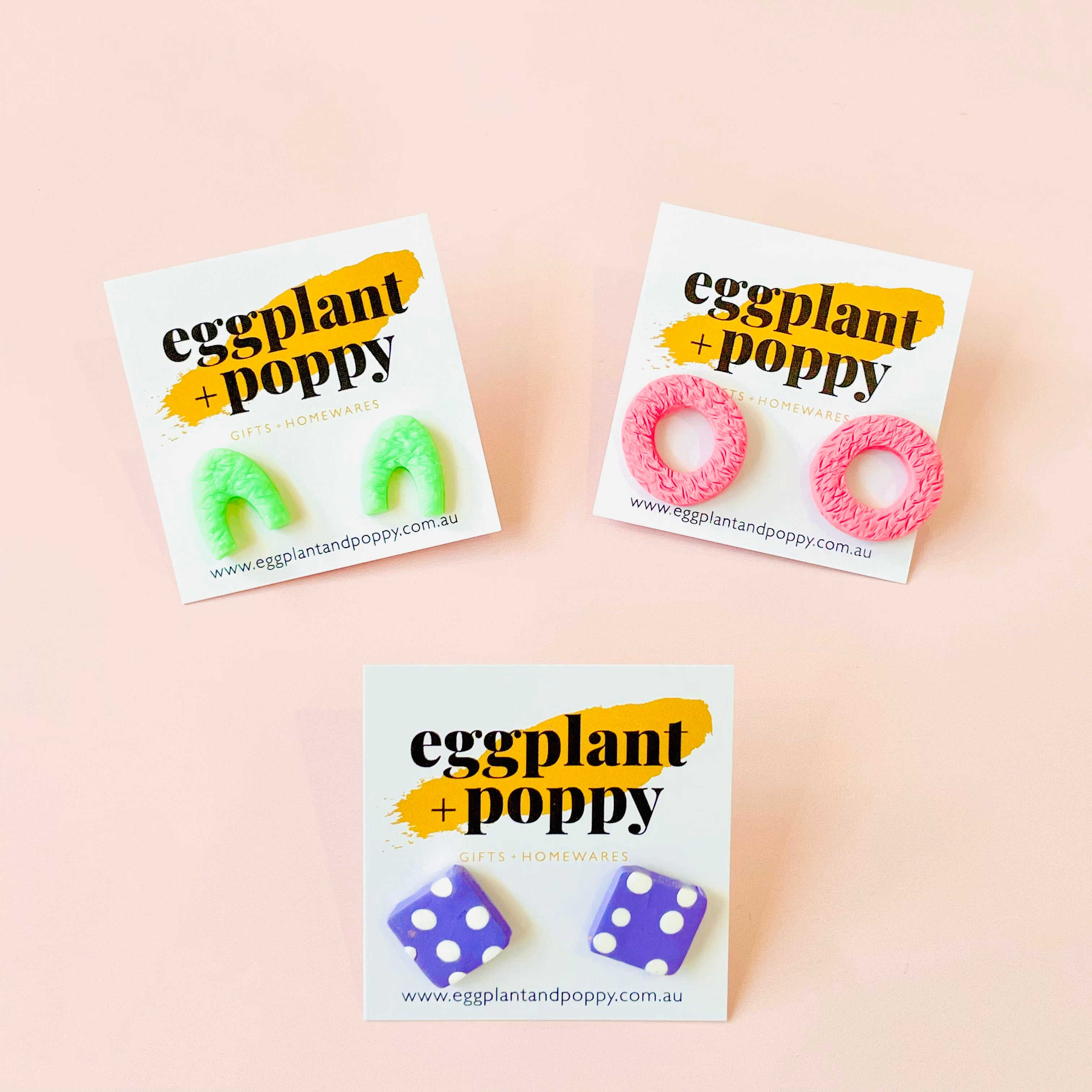 Candy Clay Stud Trio - Pastel Dreams