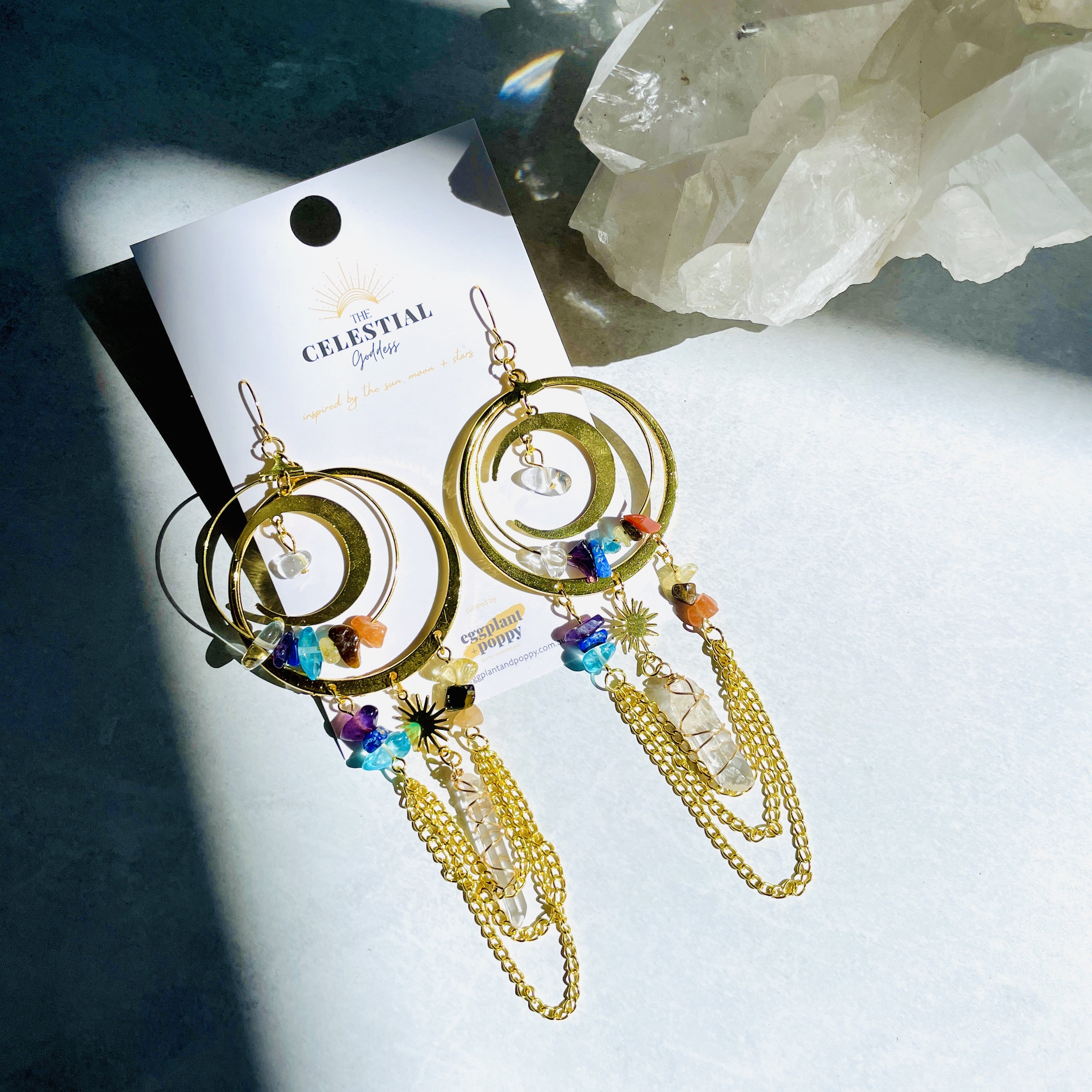 Kaleidoscope Moon Earrings