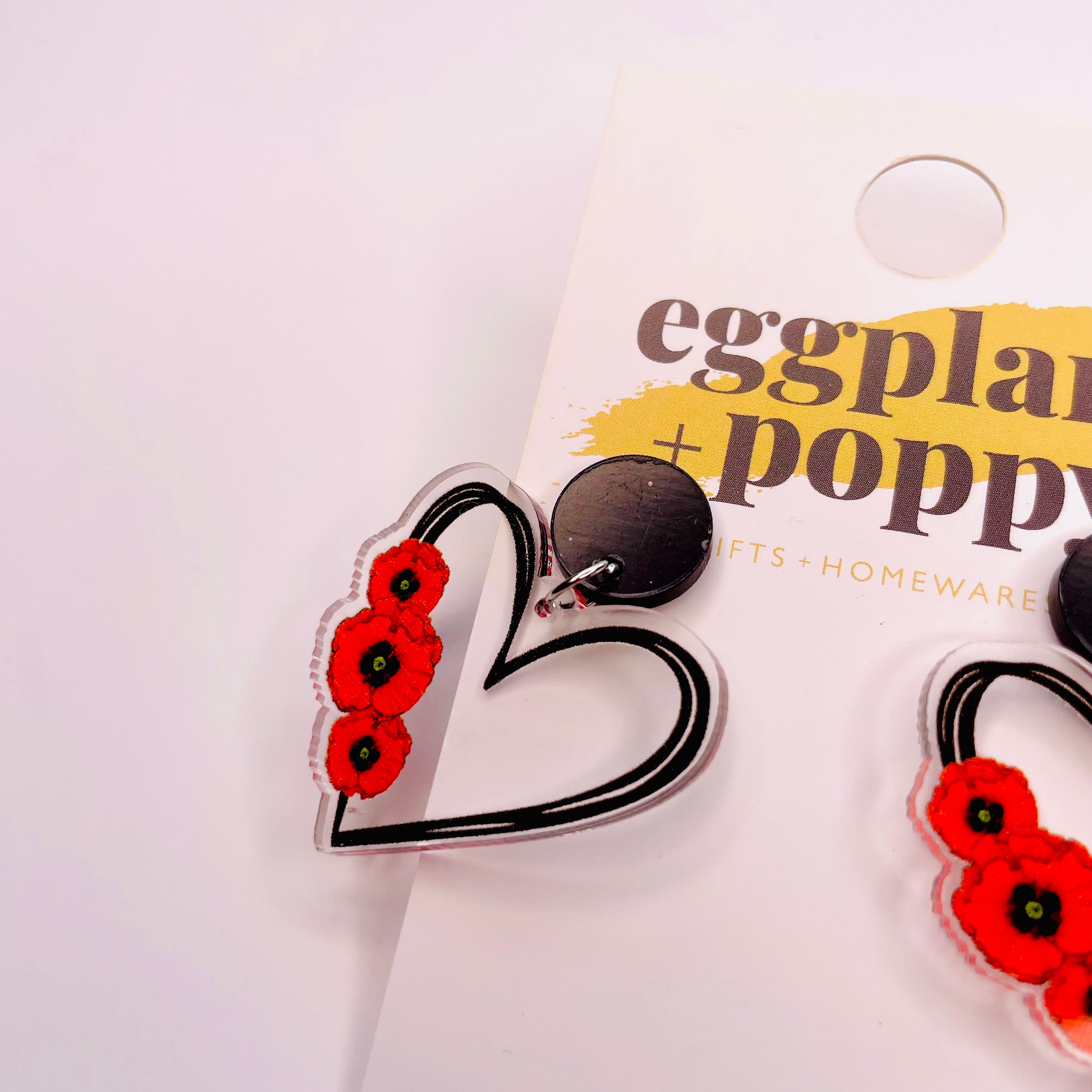 Poppy Love Heart Earrings