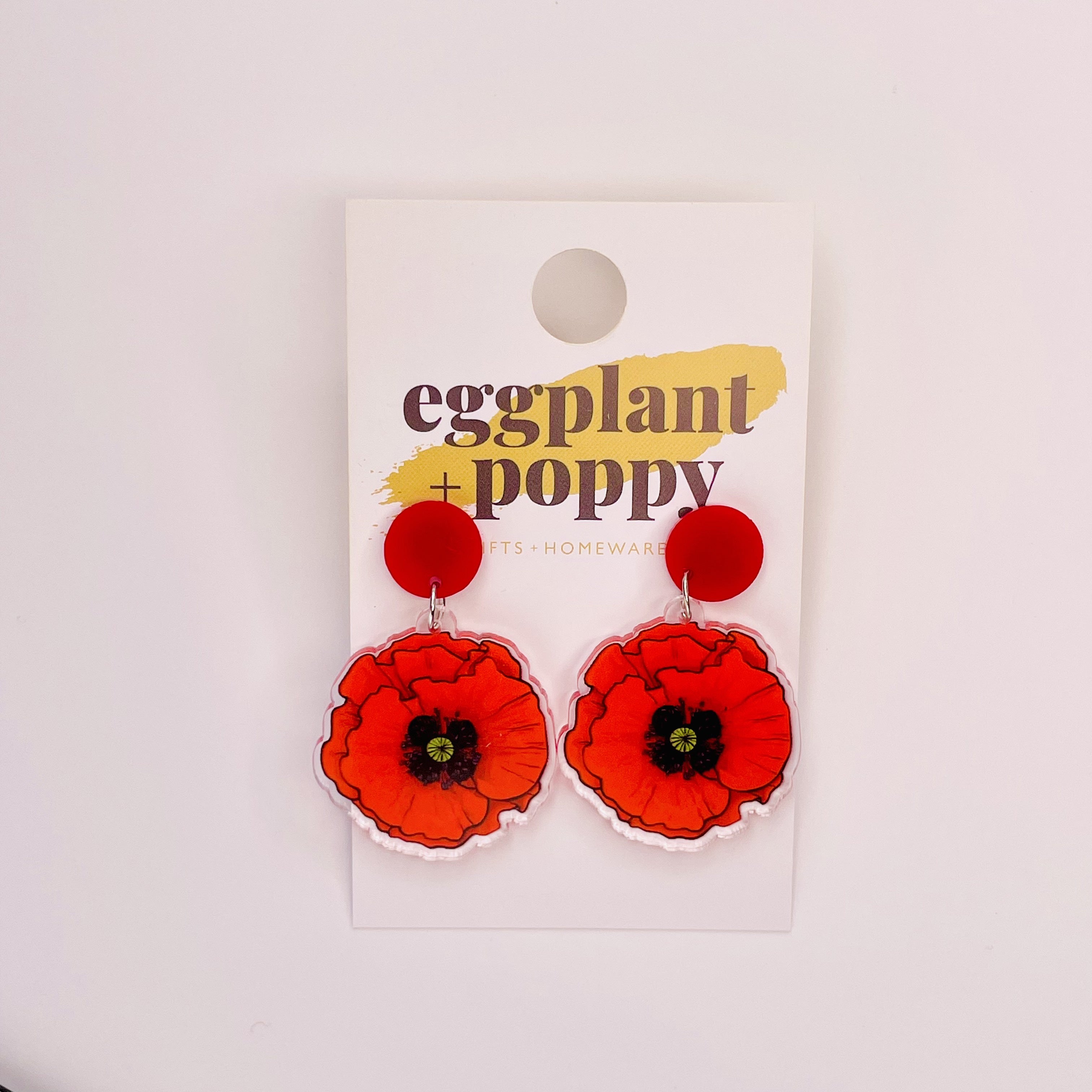 Poppy Flower Earrings