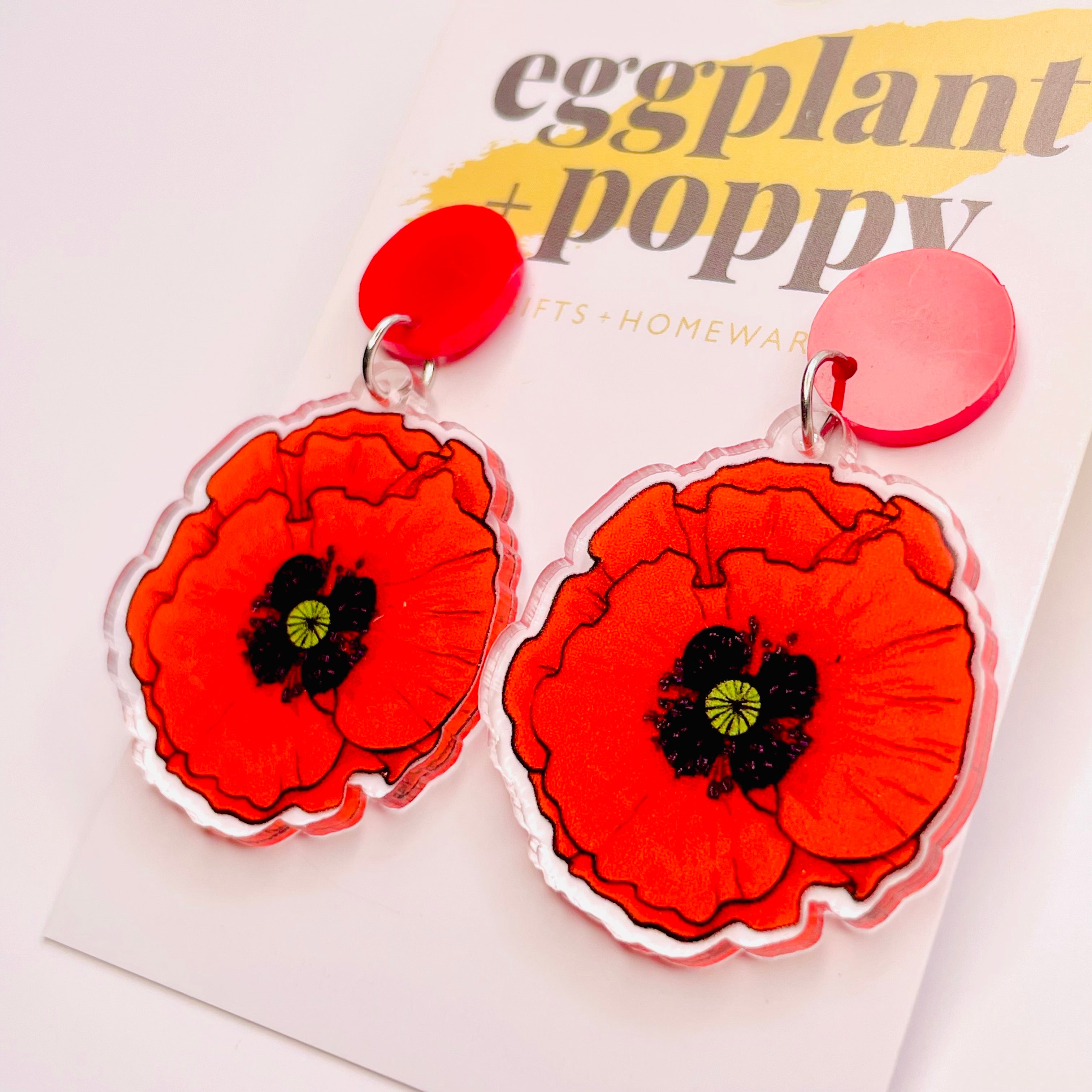 Poppy Flower Earrings