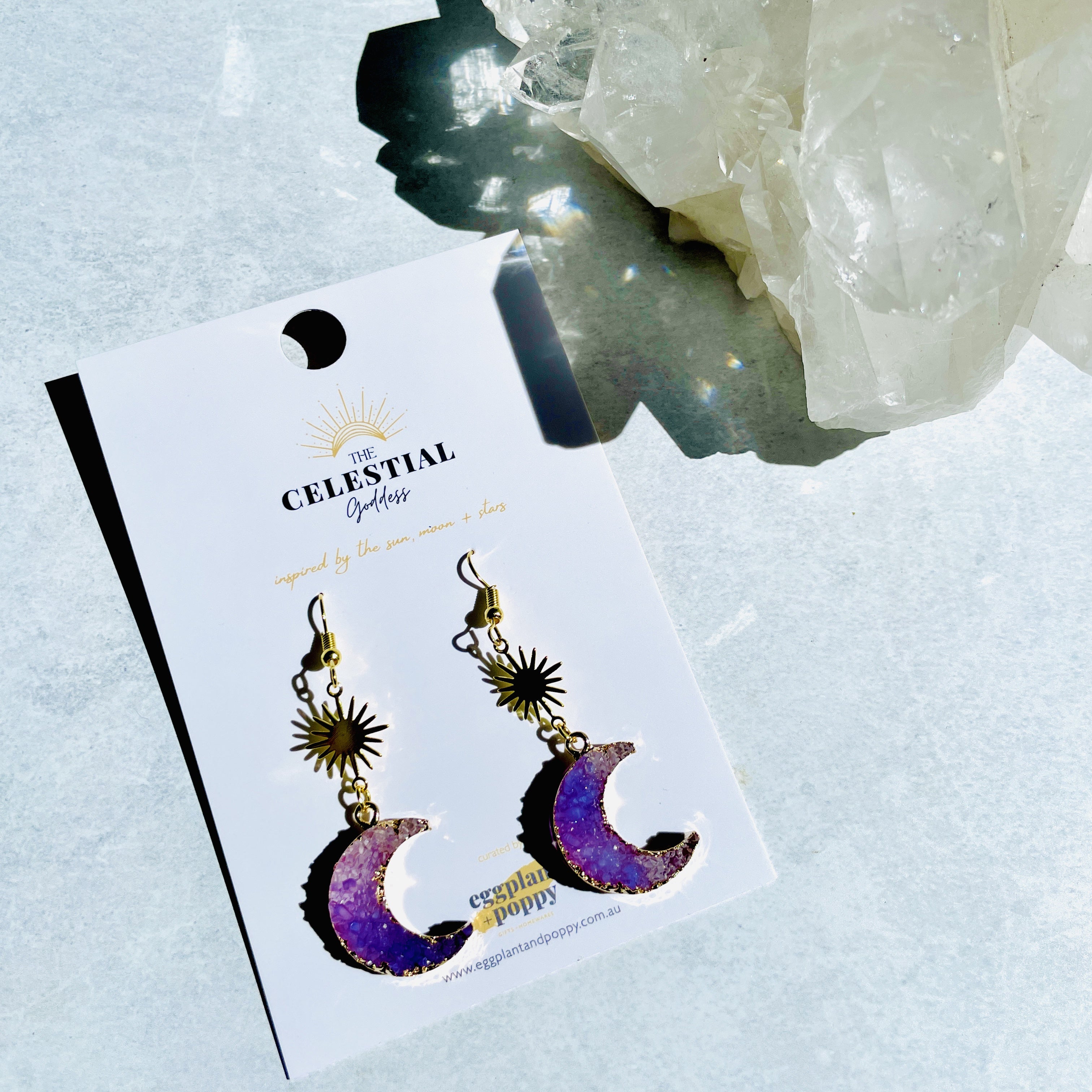 Amethyst Moon Earrings