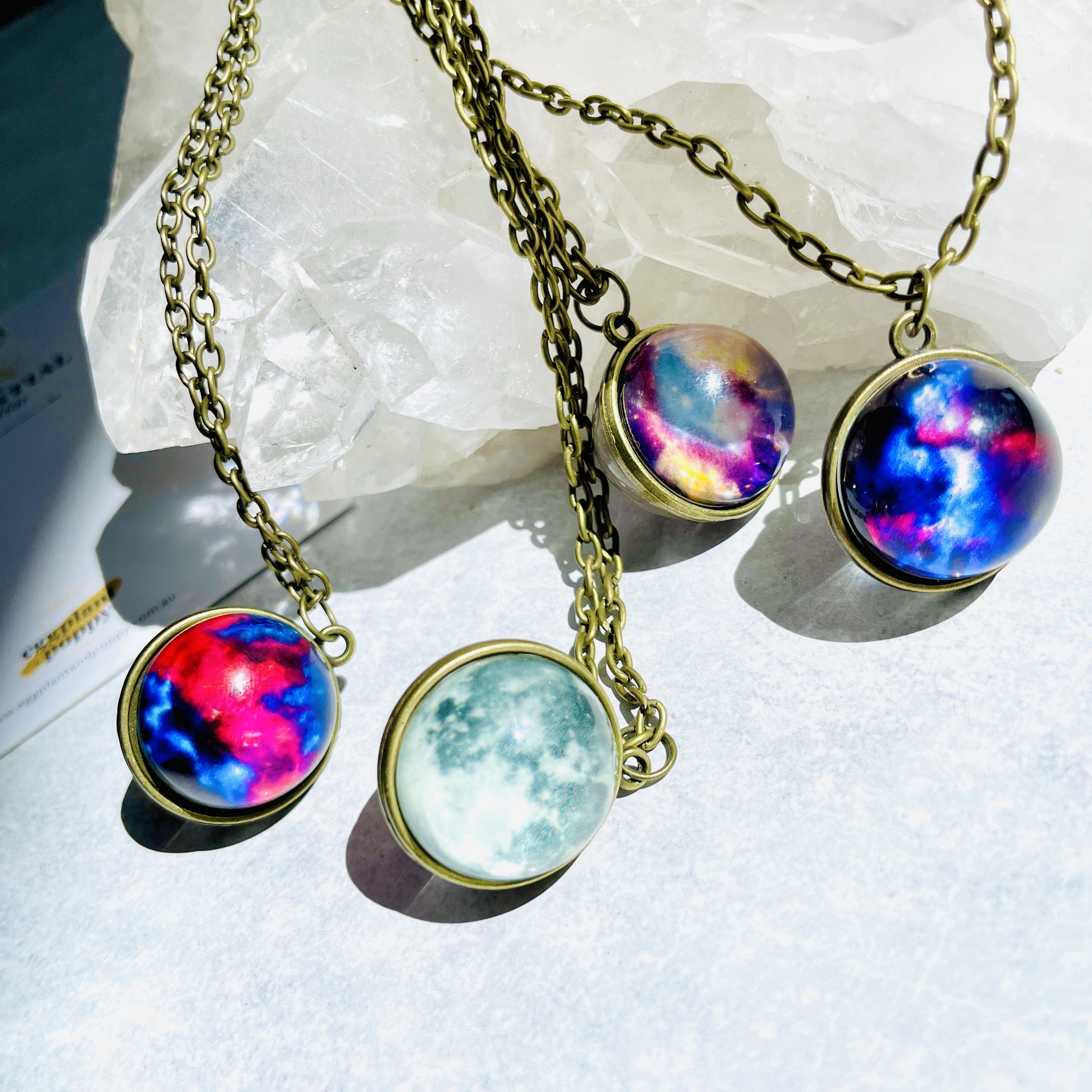 Glass Orb Planet Necklace