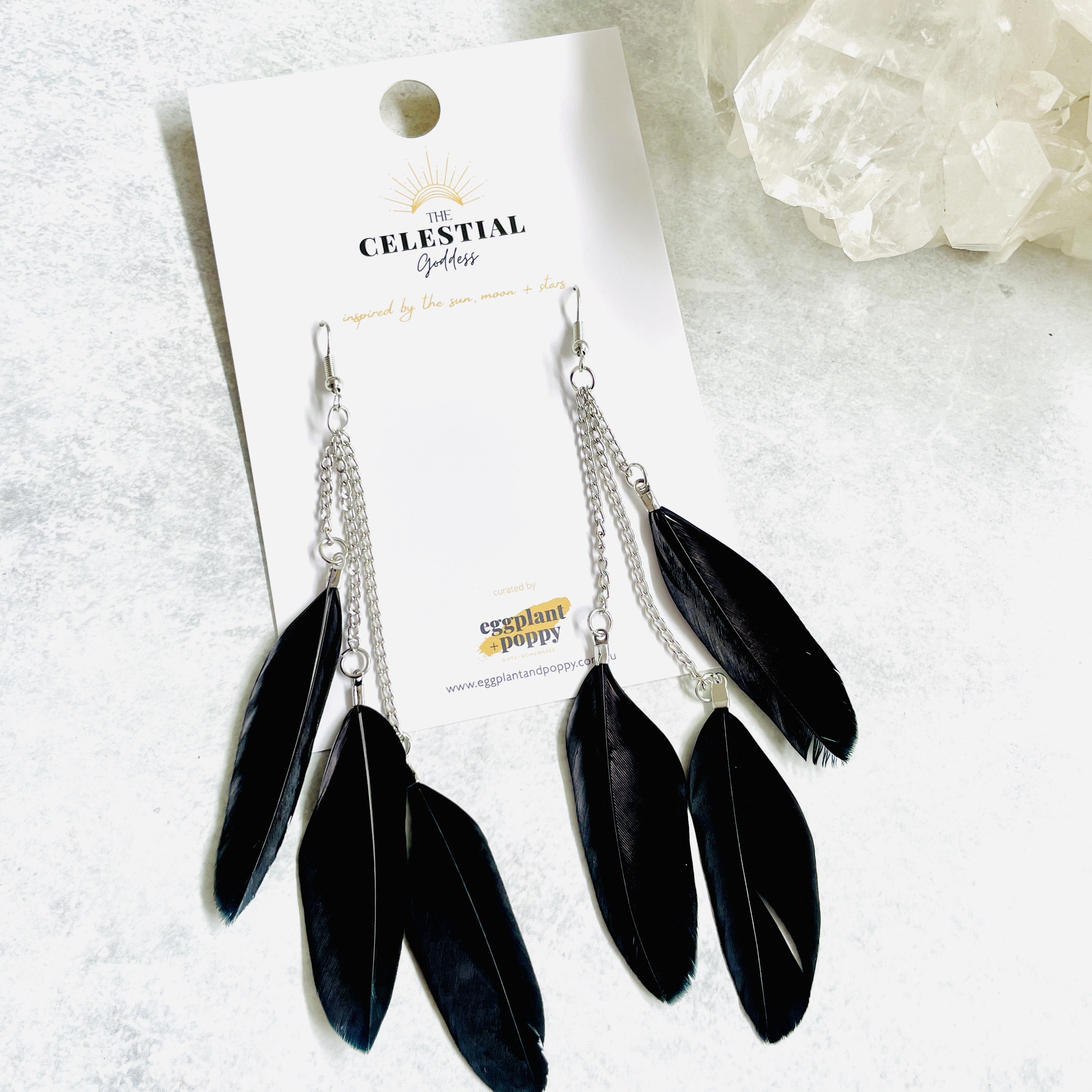 Black Feather Earrings