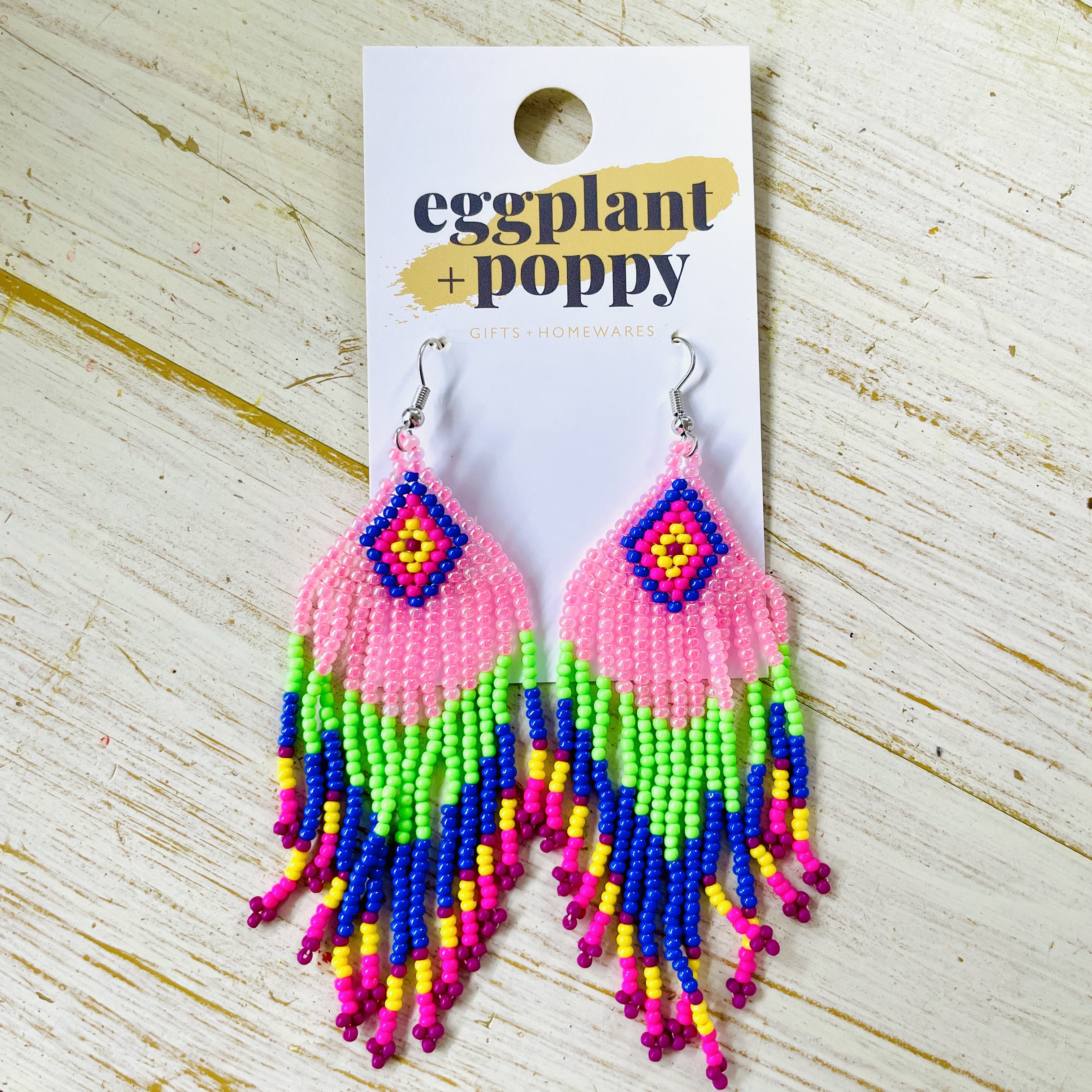 Pink Beaded Earrings