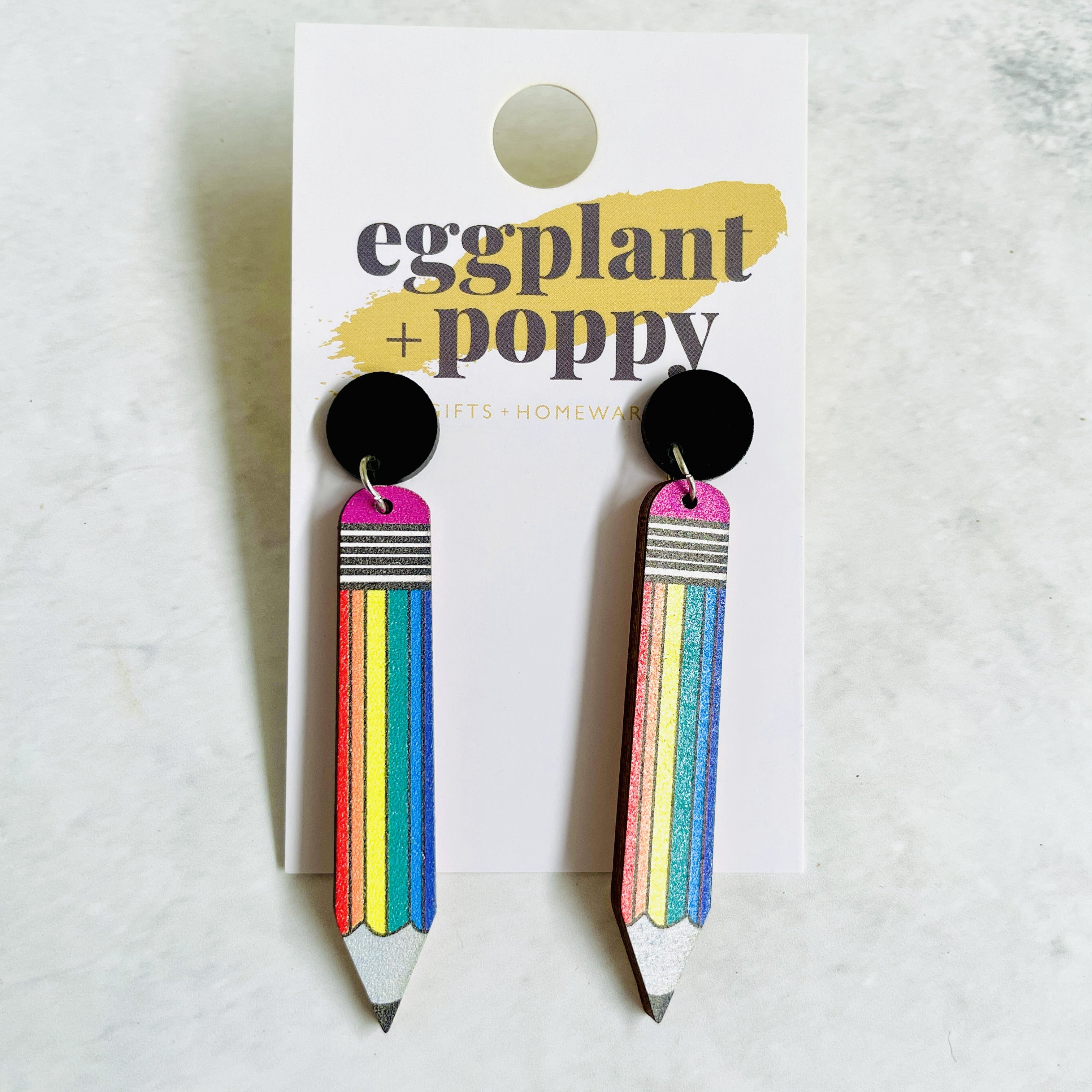 Rainbow Pencil Earrings