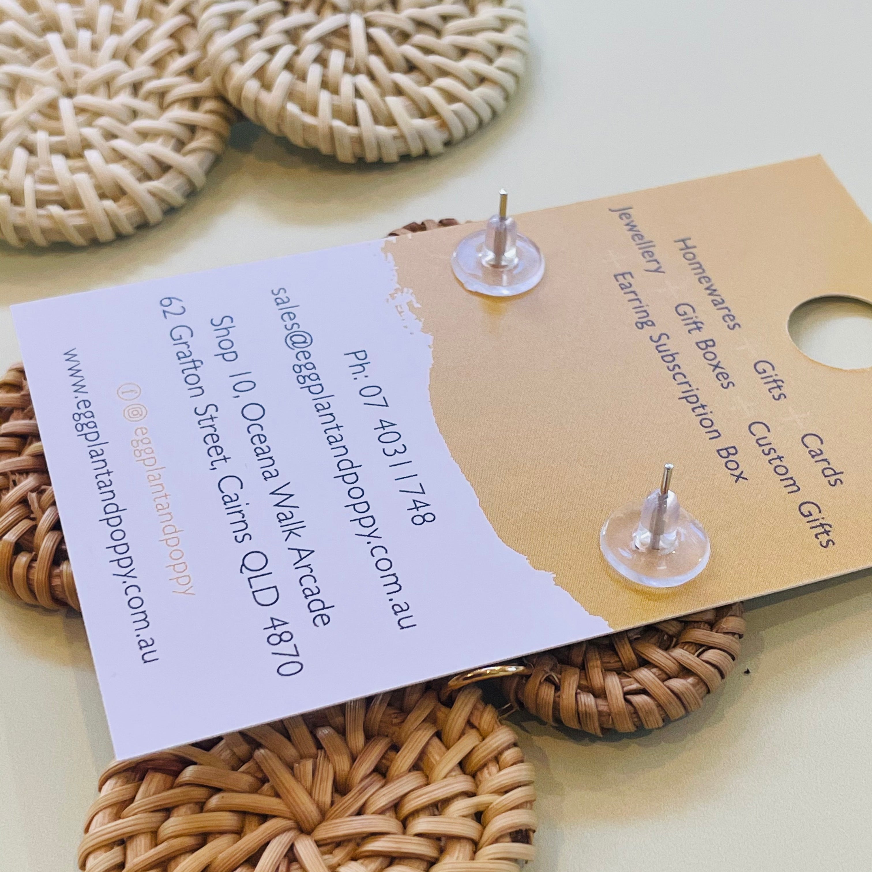 Rattan Disc Earrings