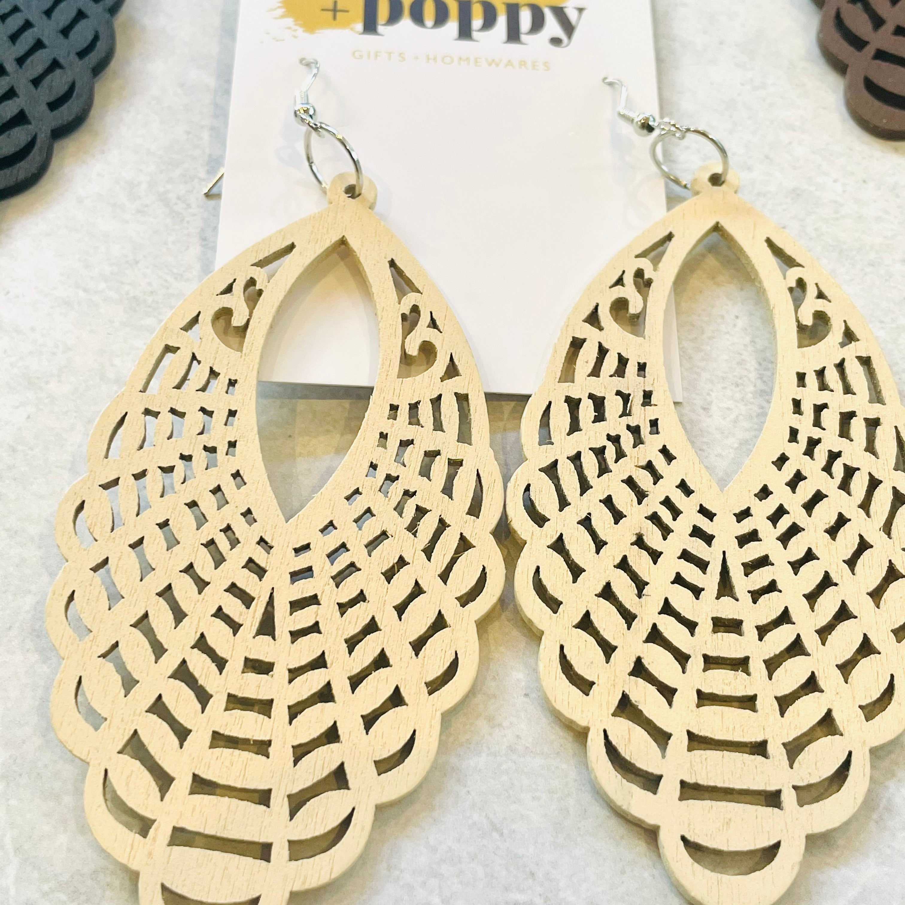 Coloured Timber Earrings
