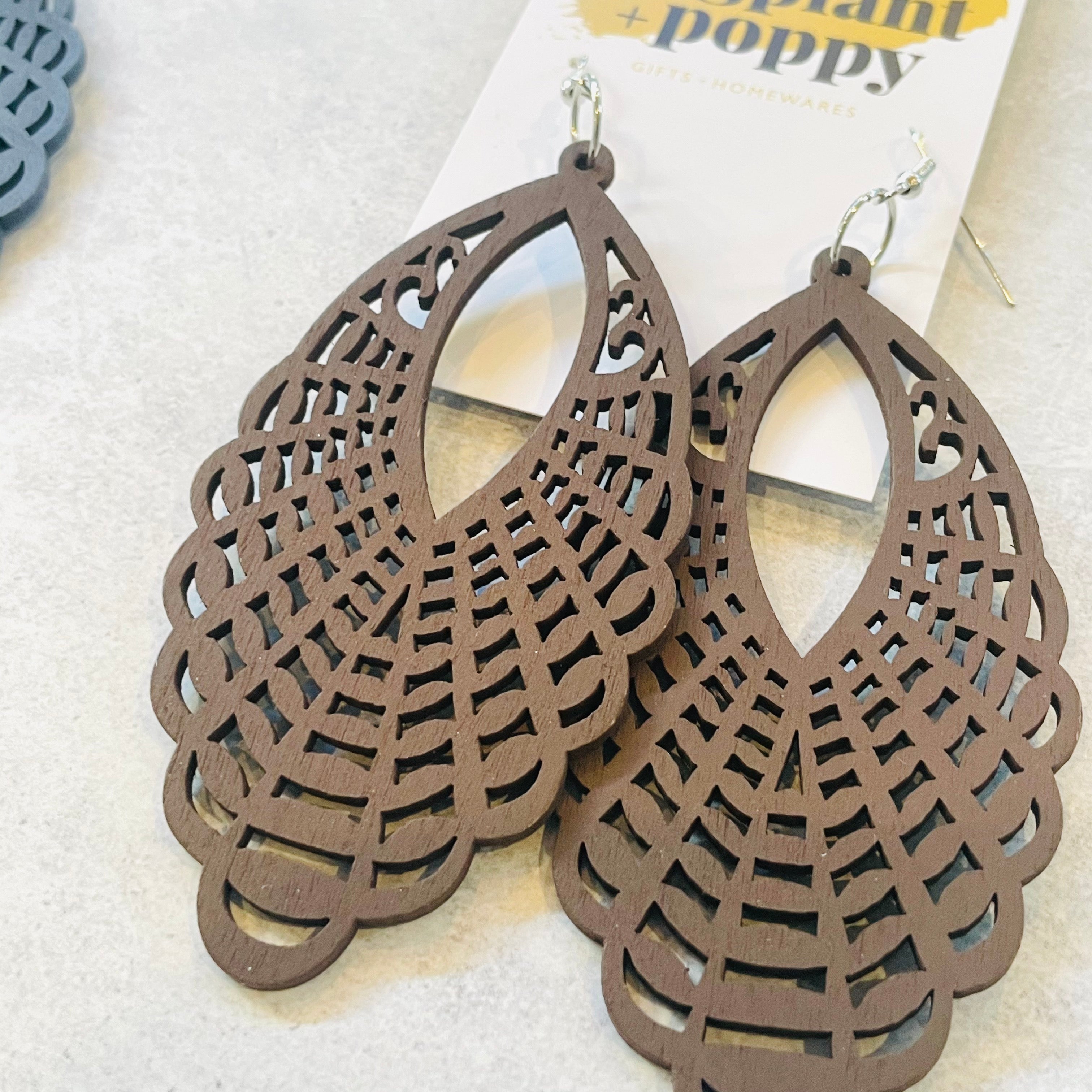 Coloured Timber Earrings