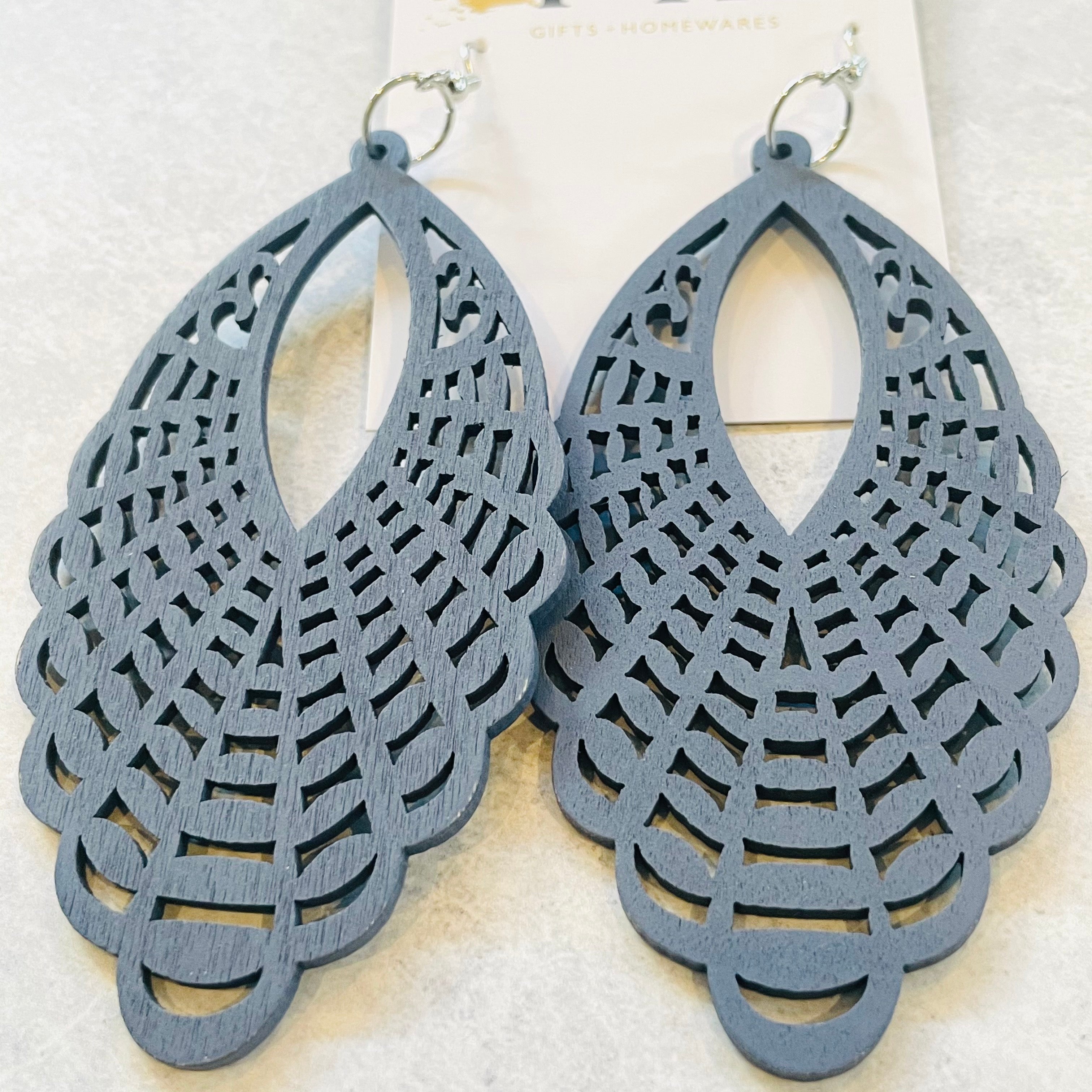 Coloured Timber Earrings