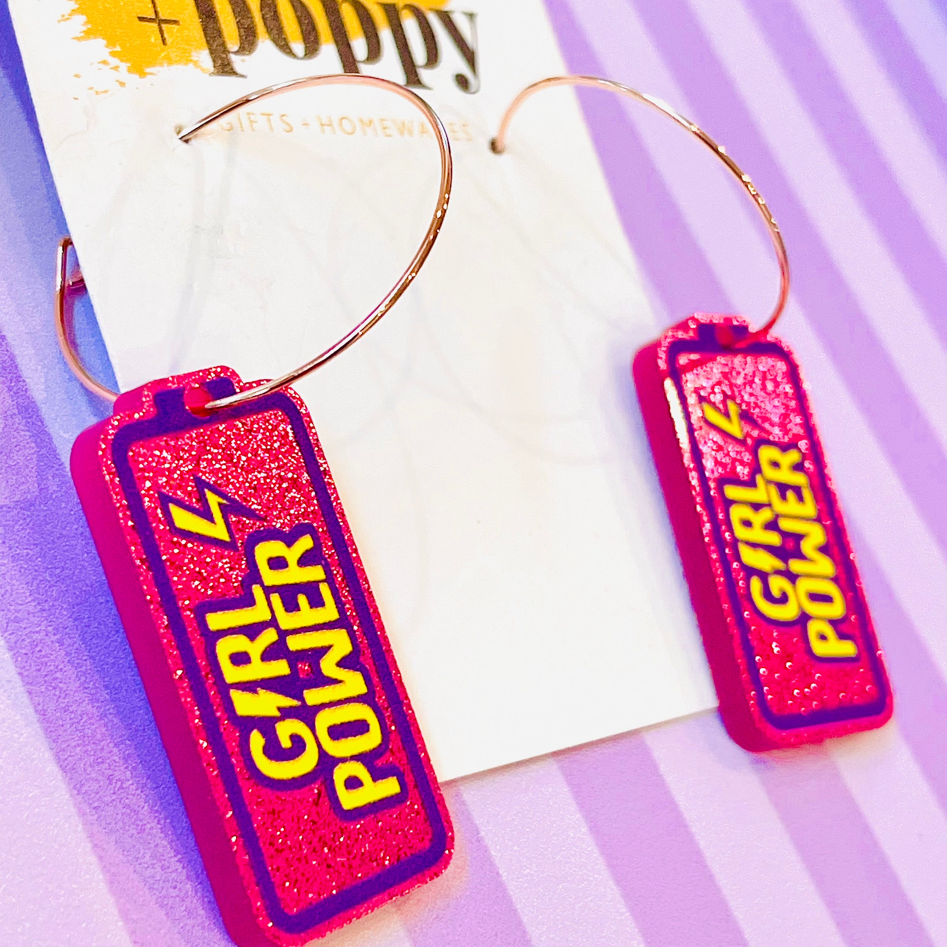 Girl Power Hoop Earrings