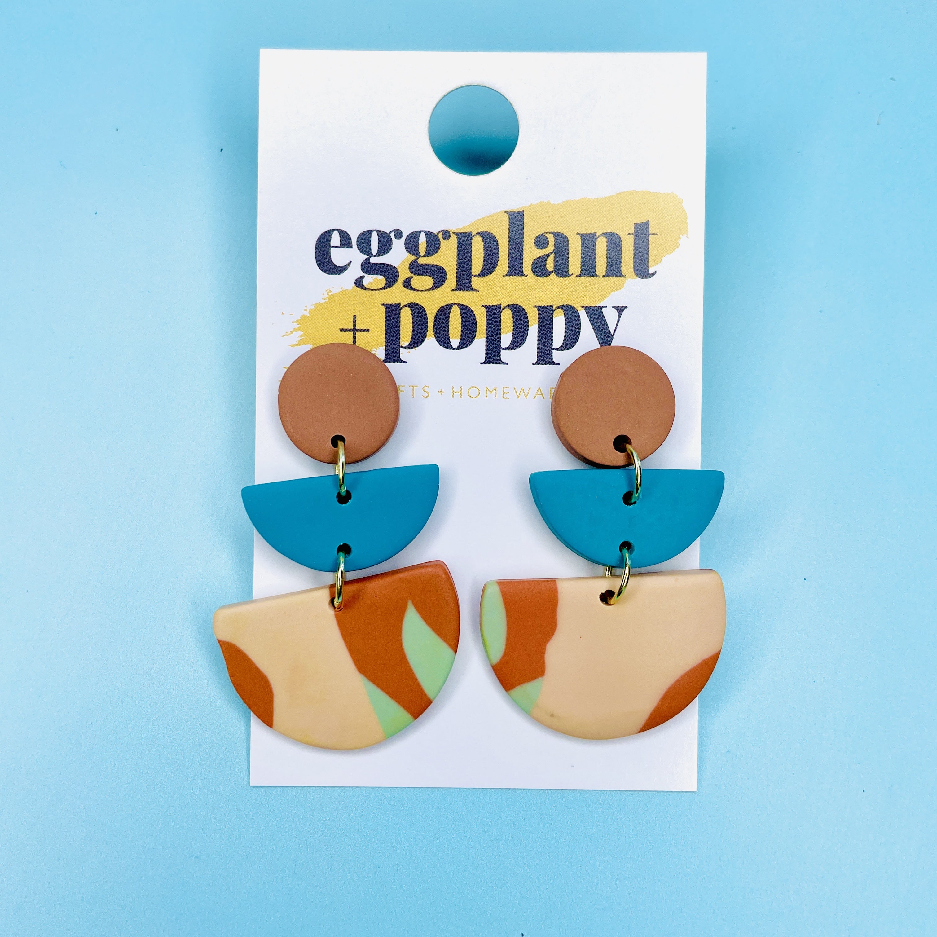 Semi Circle Clay Earrings
