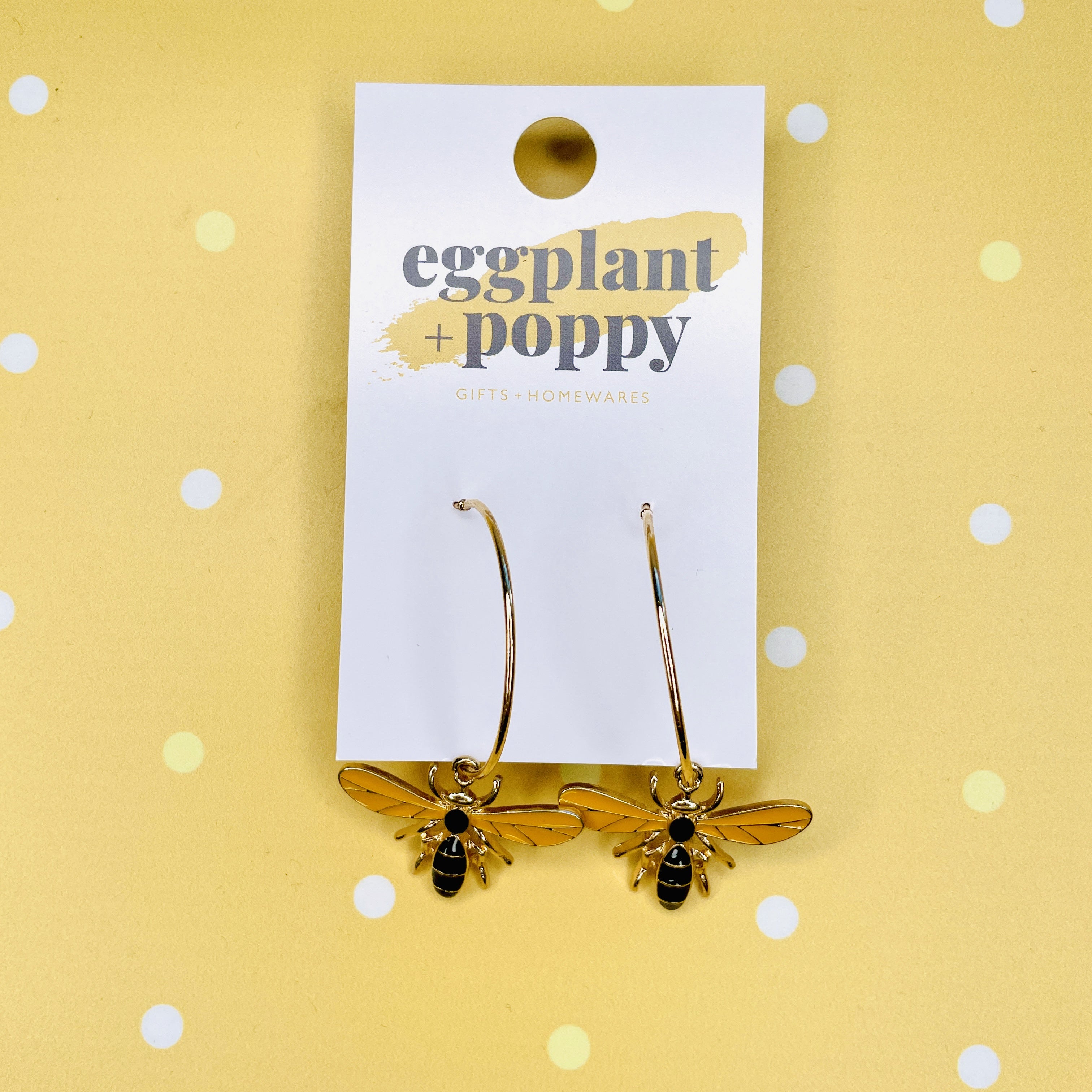 Bee Hoop Earrings