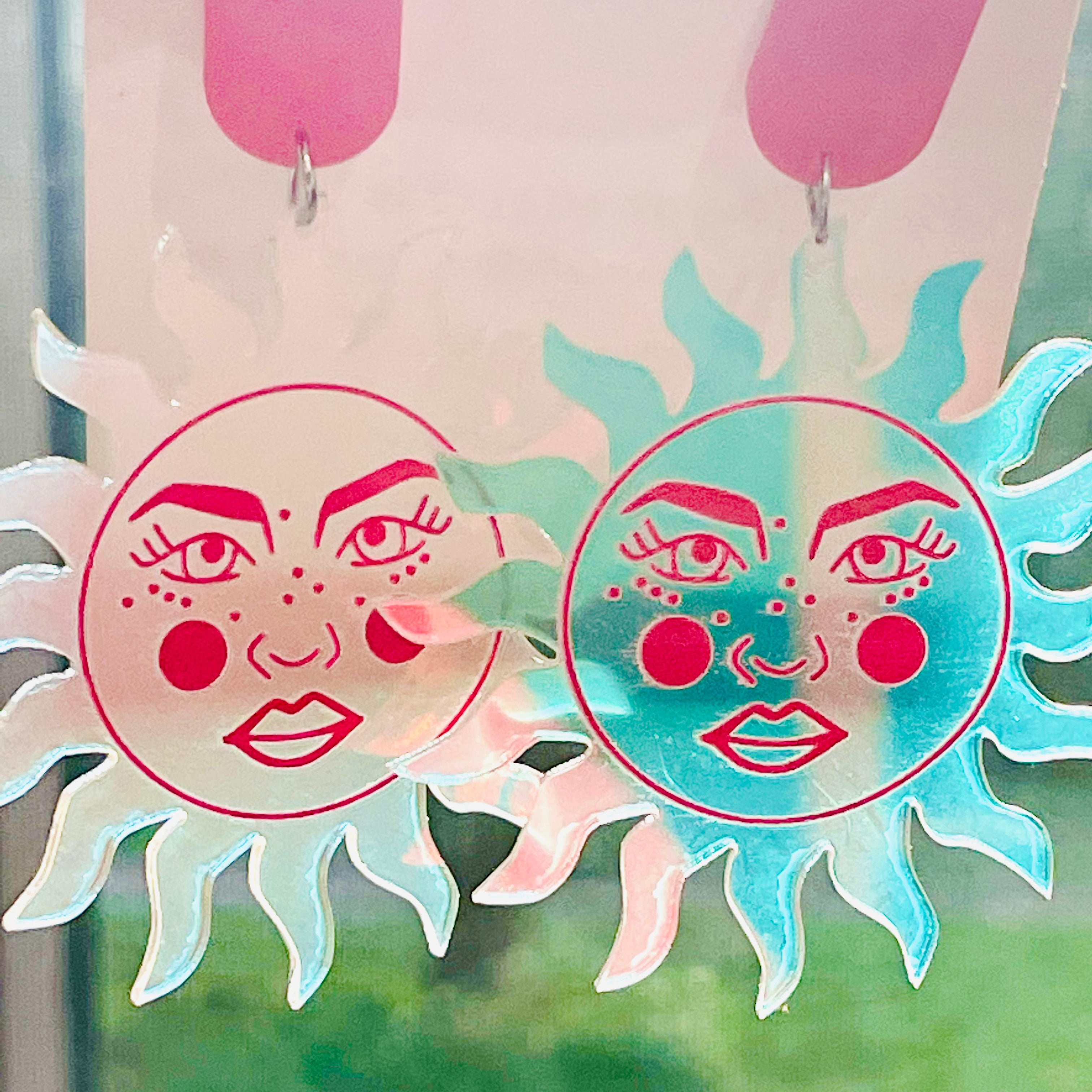 Holographic Sun Earrings