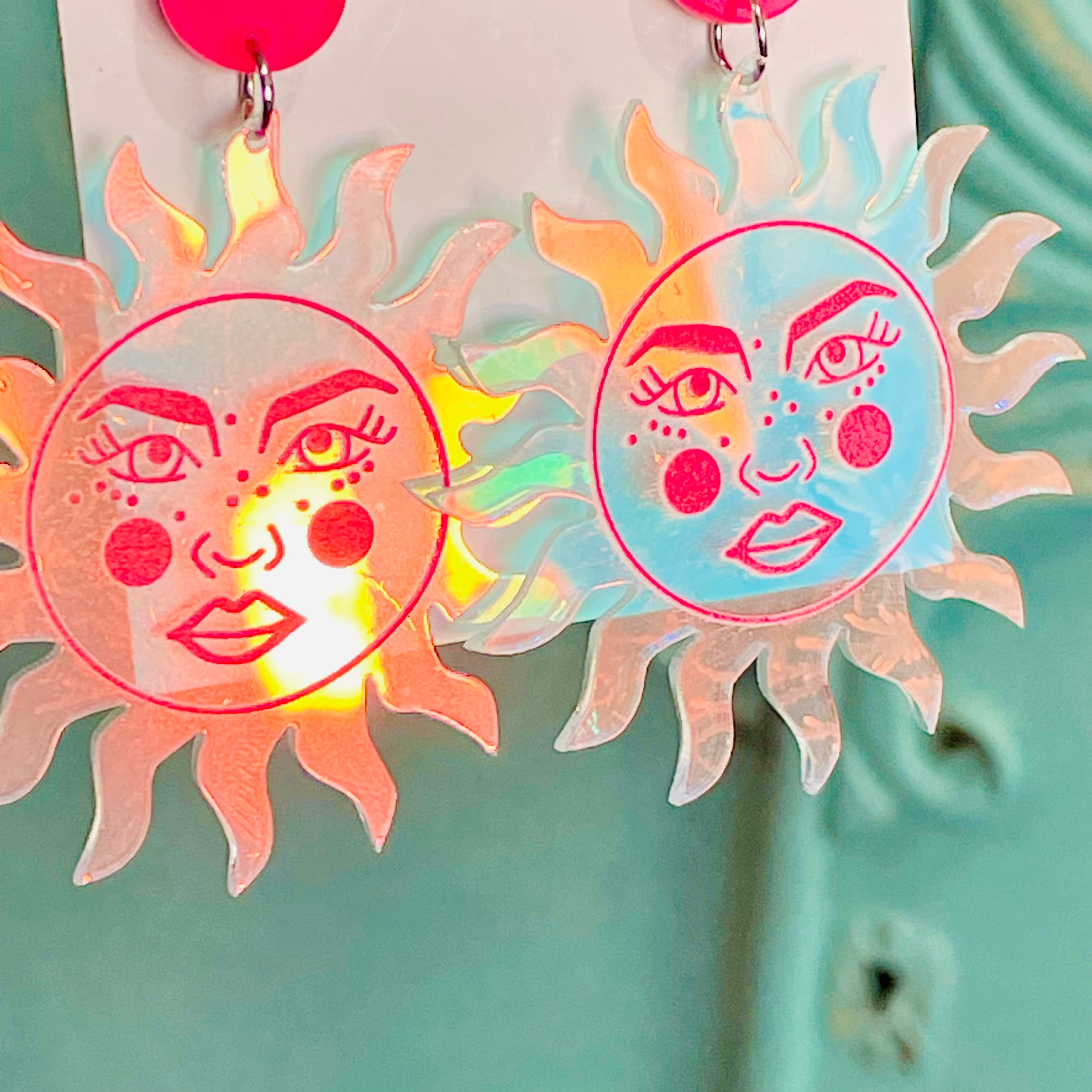 Holographic Sun Earrings