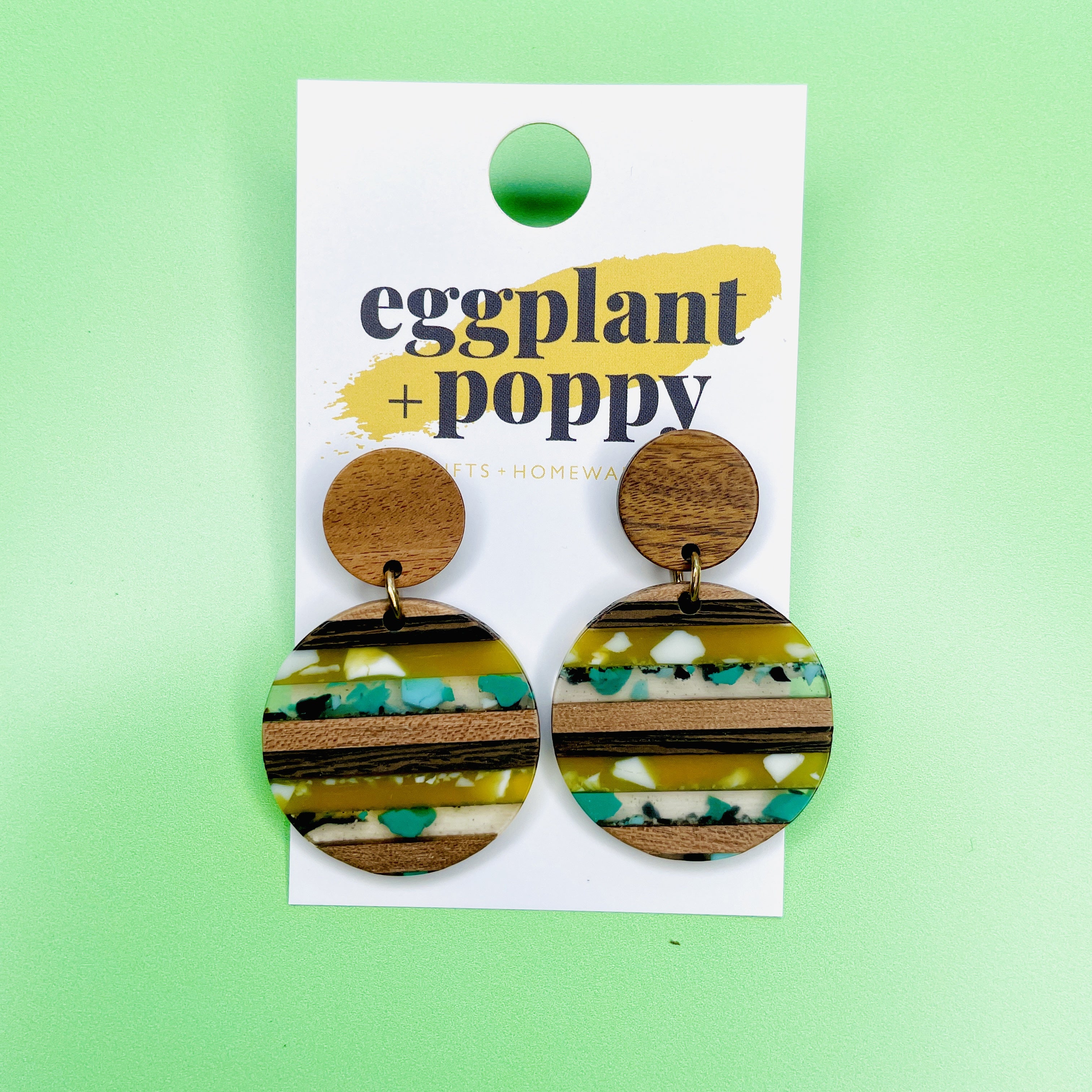Resin & Wood Splice Earrings