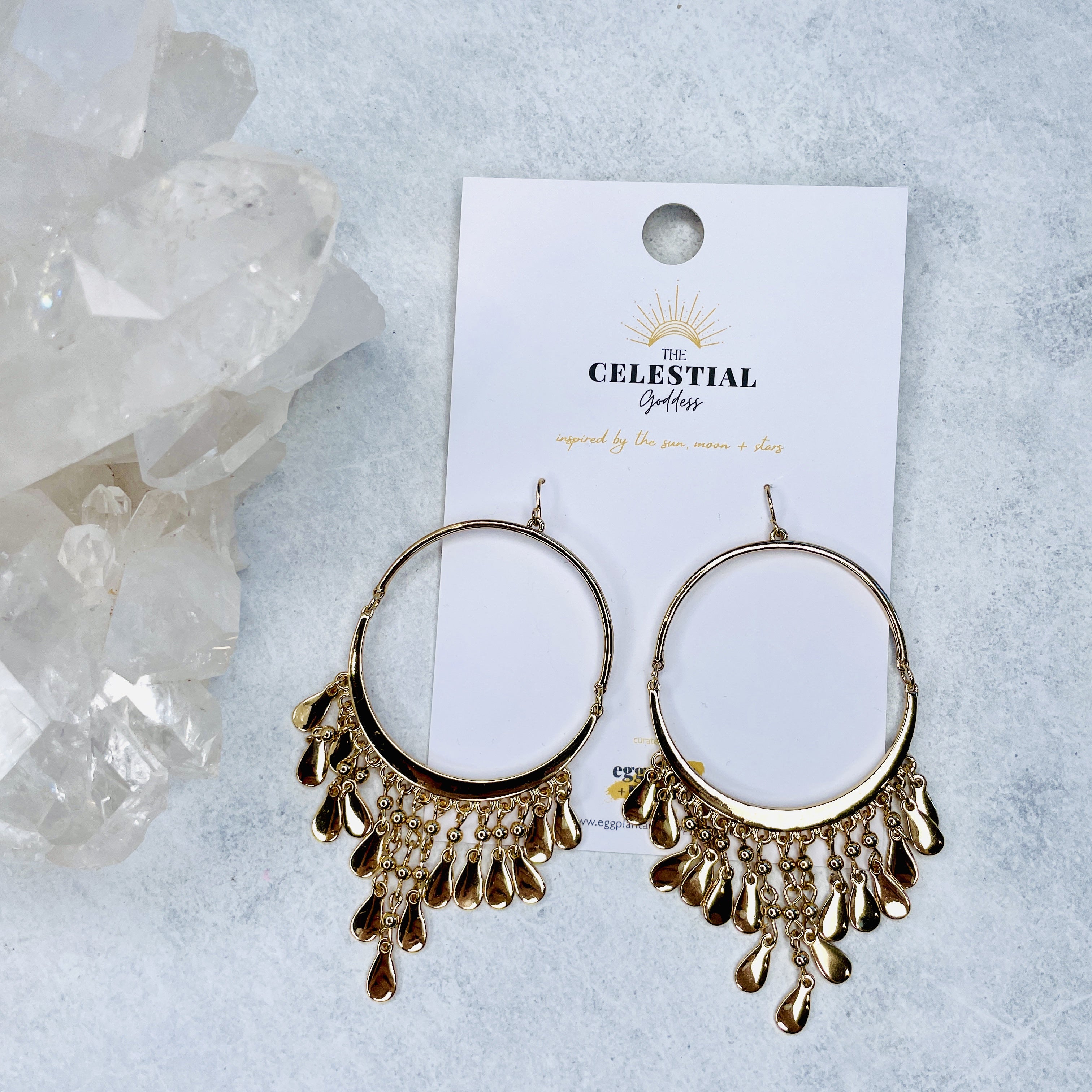 Tiered Drop Hoop Earrings