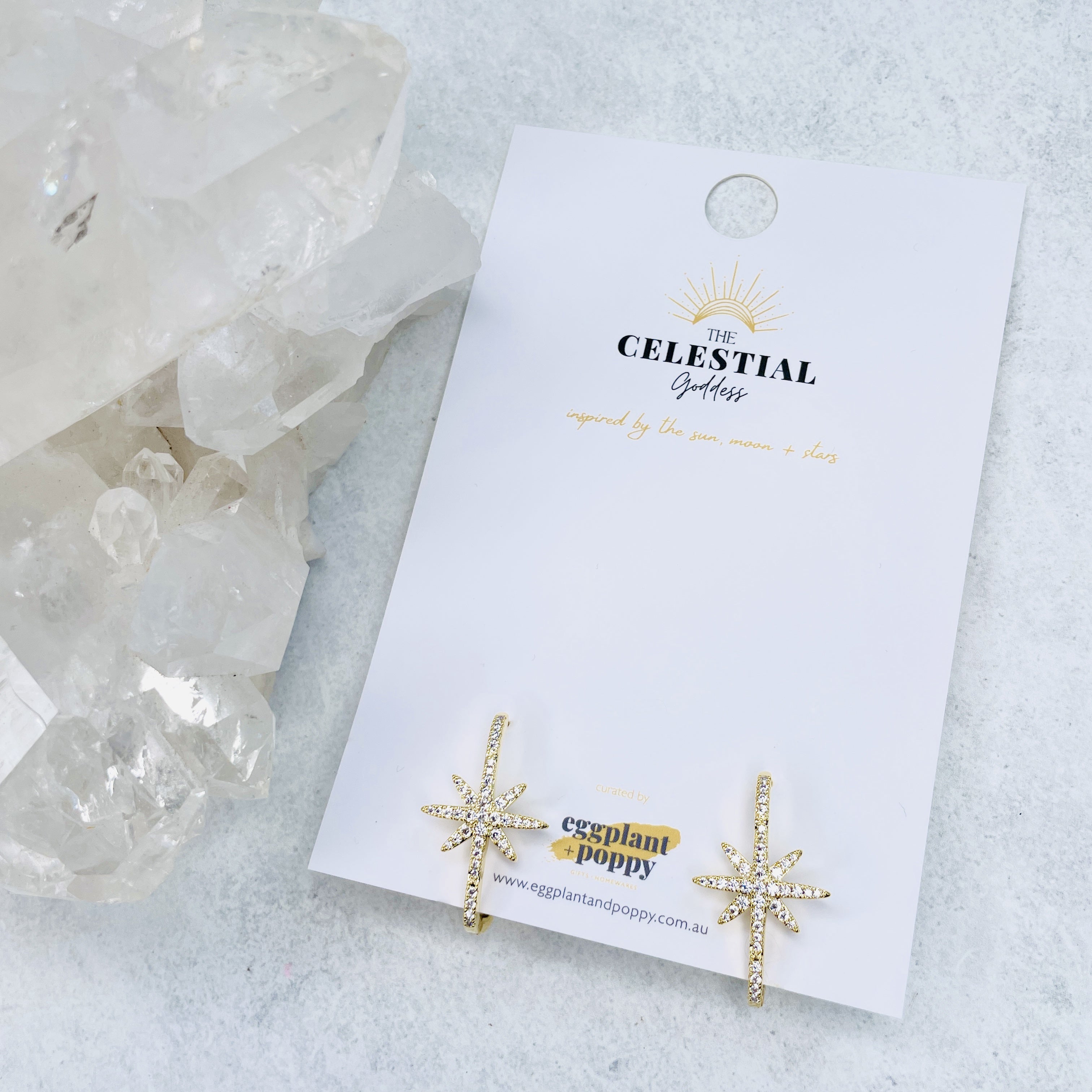 Shooting Star Long Hoop Earrings