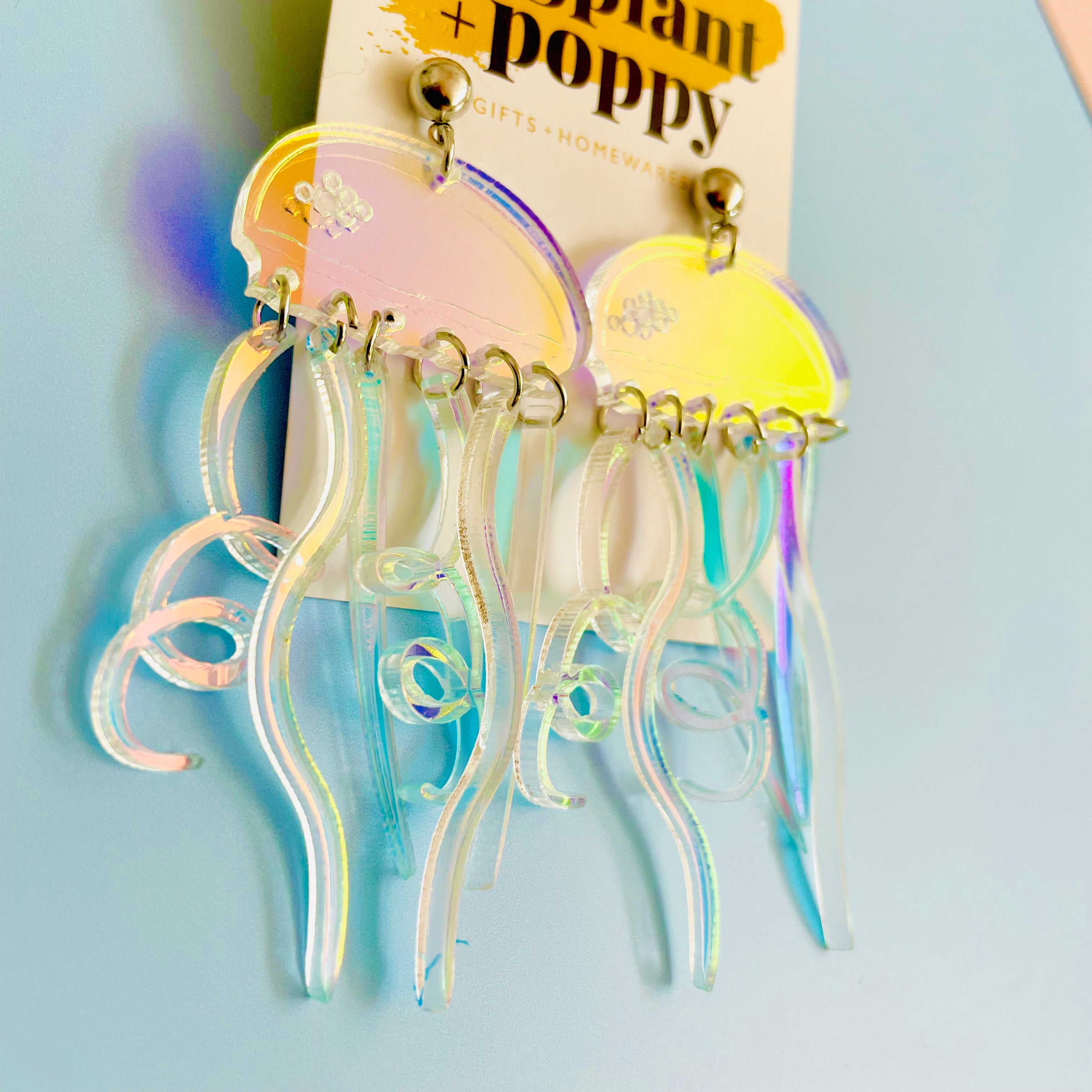 Holographic Jellyfish Earrings