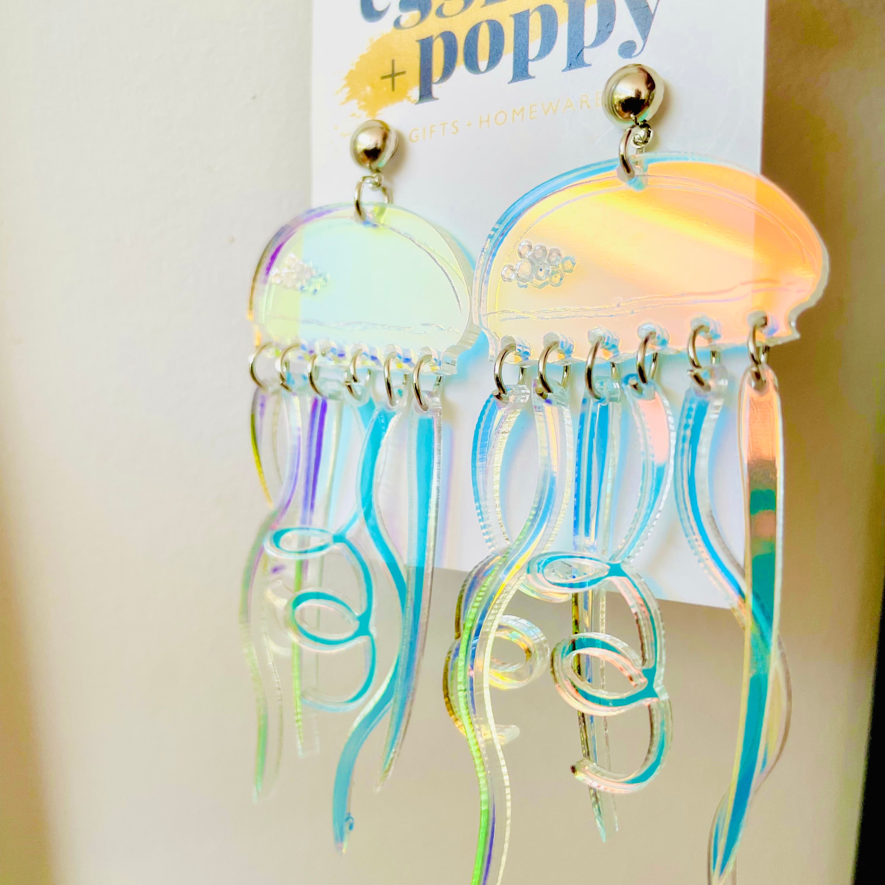 Holographic Jellyfish Earrings