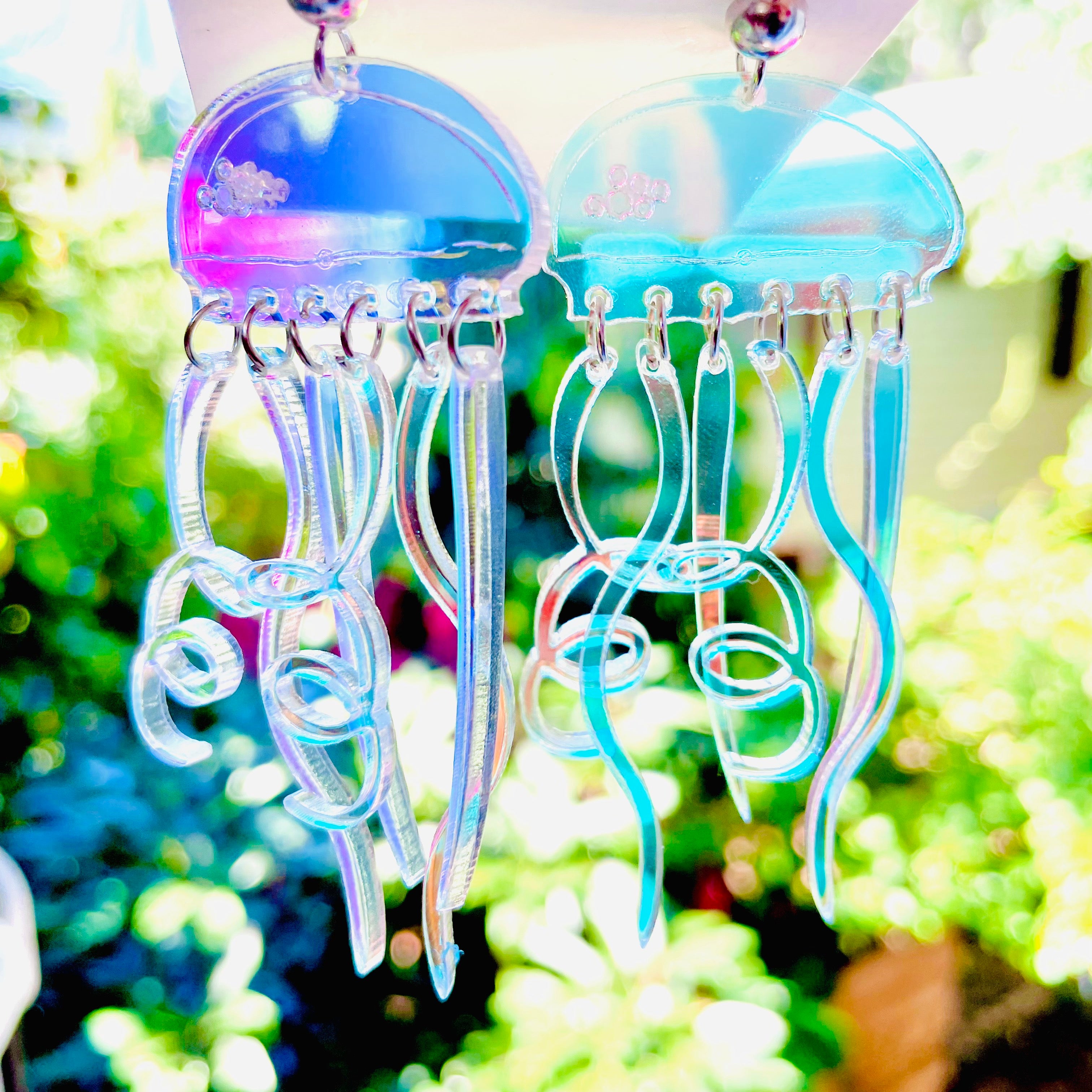 Holographic Jellyfish Earrings