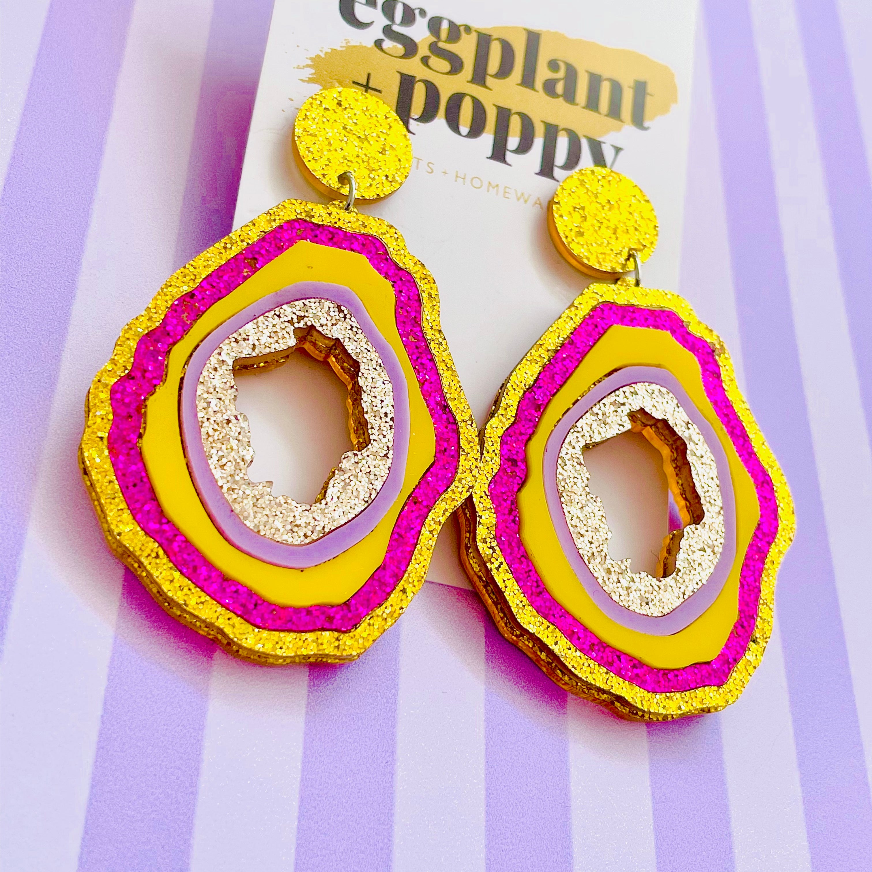 Crystal Slice Earrings
